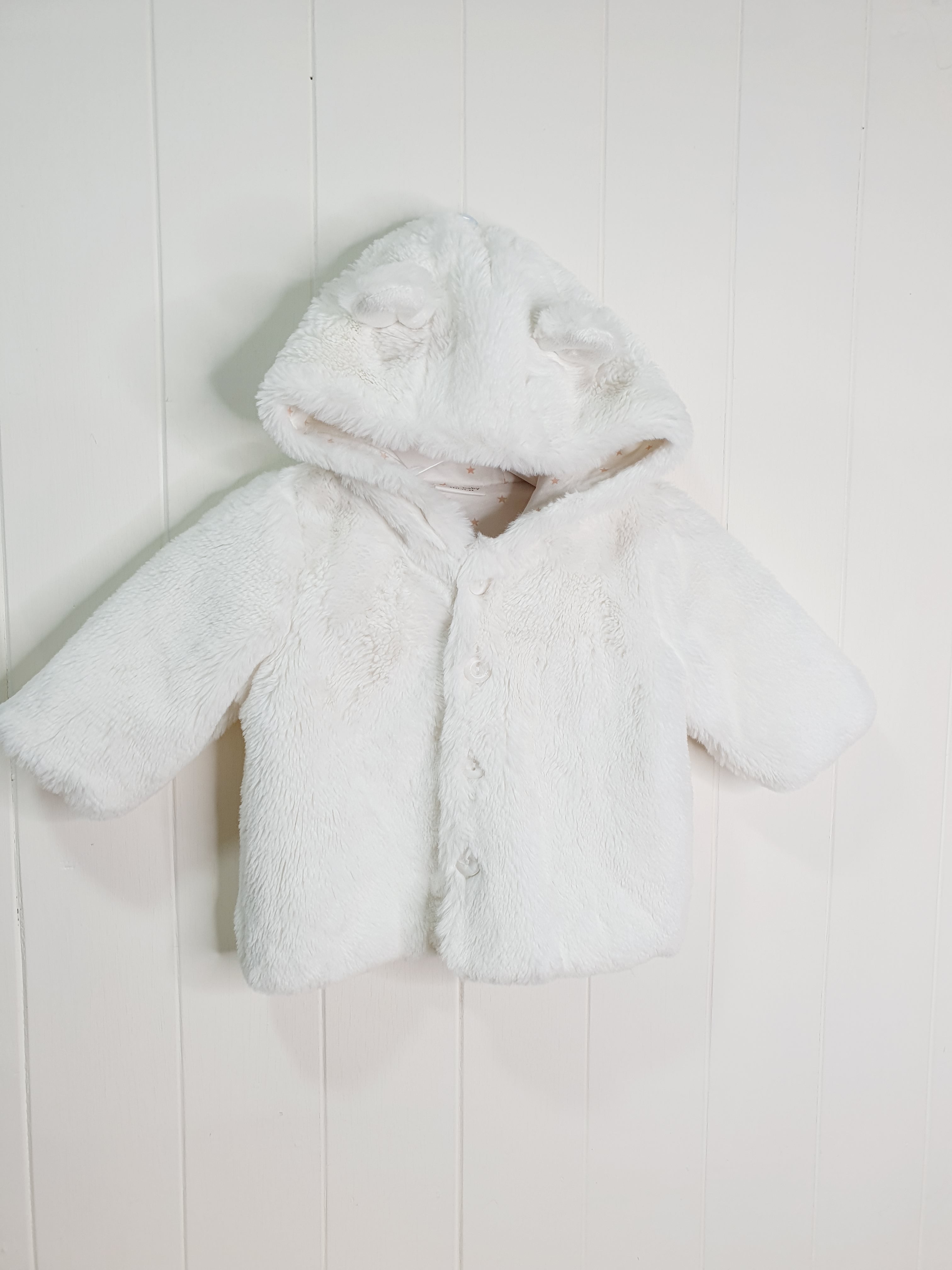 Next faux fur hooded jacket up to 3 months