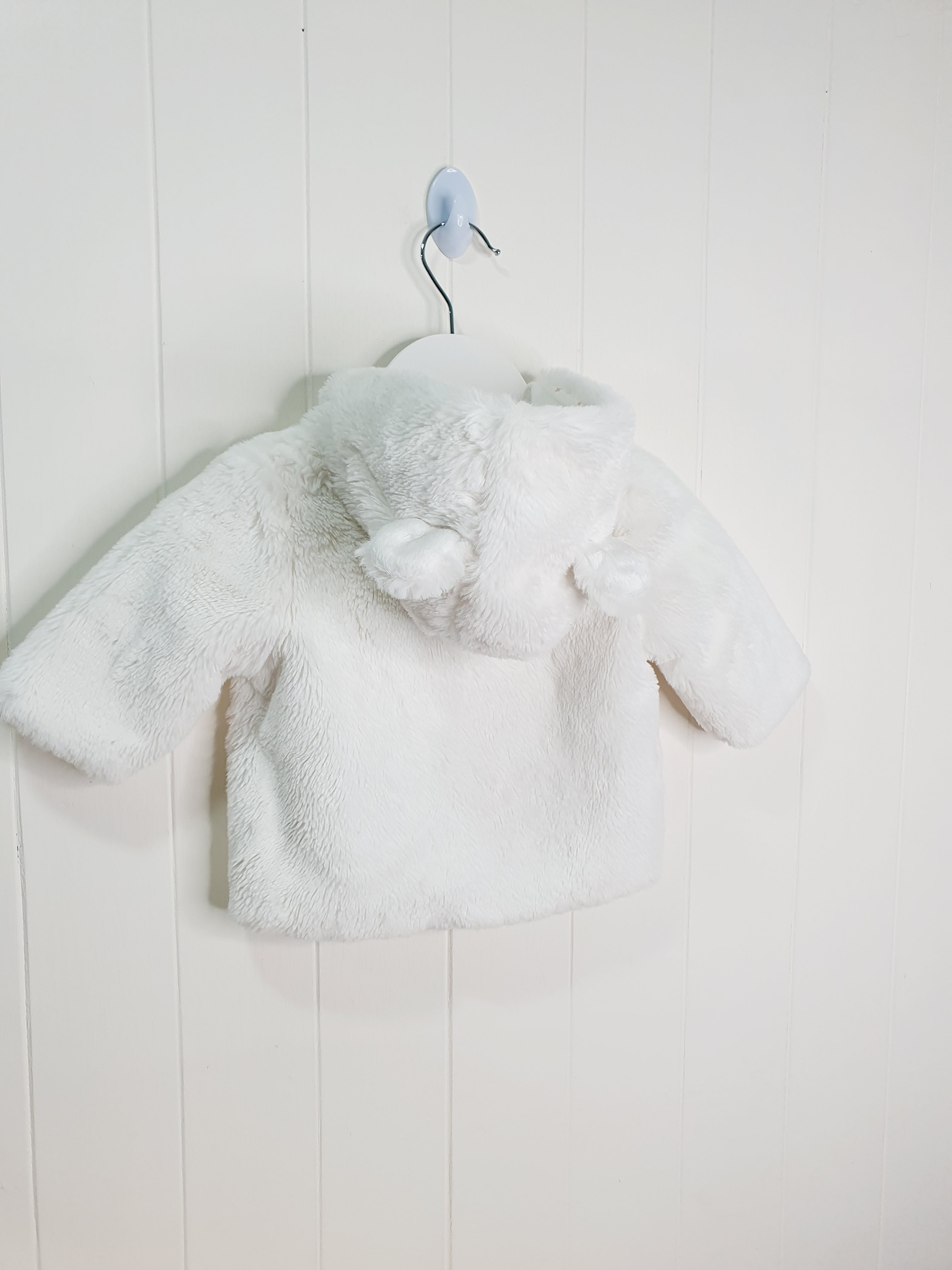 Next faux fur hooded jacket up to 3 months