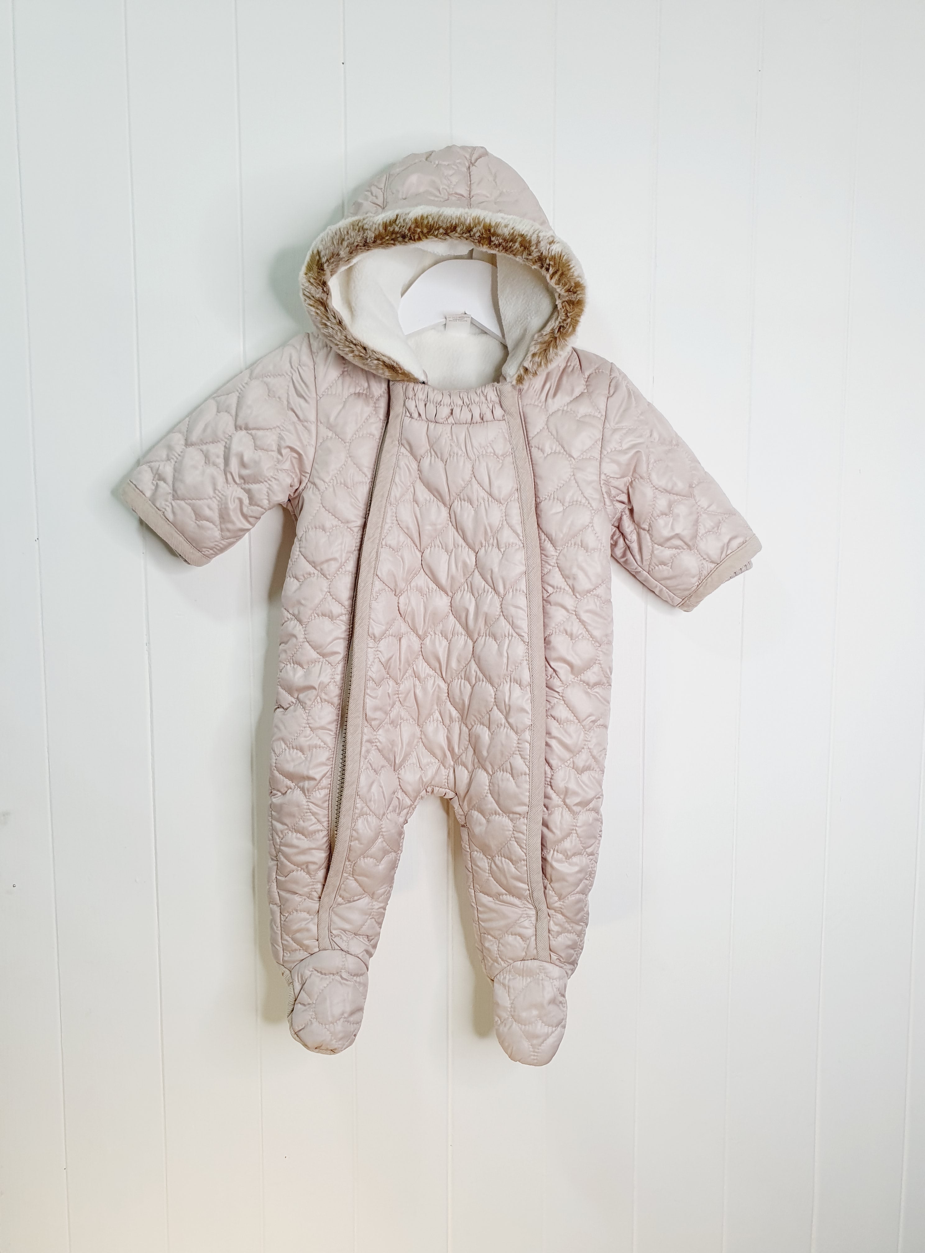 Next girls quilted pramsuit up to 3 months
