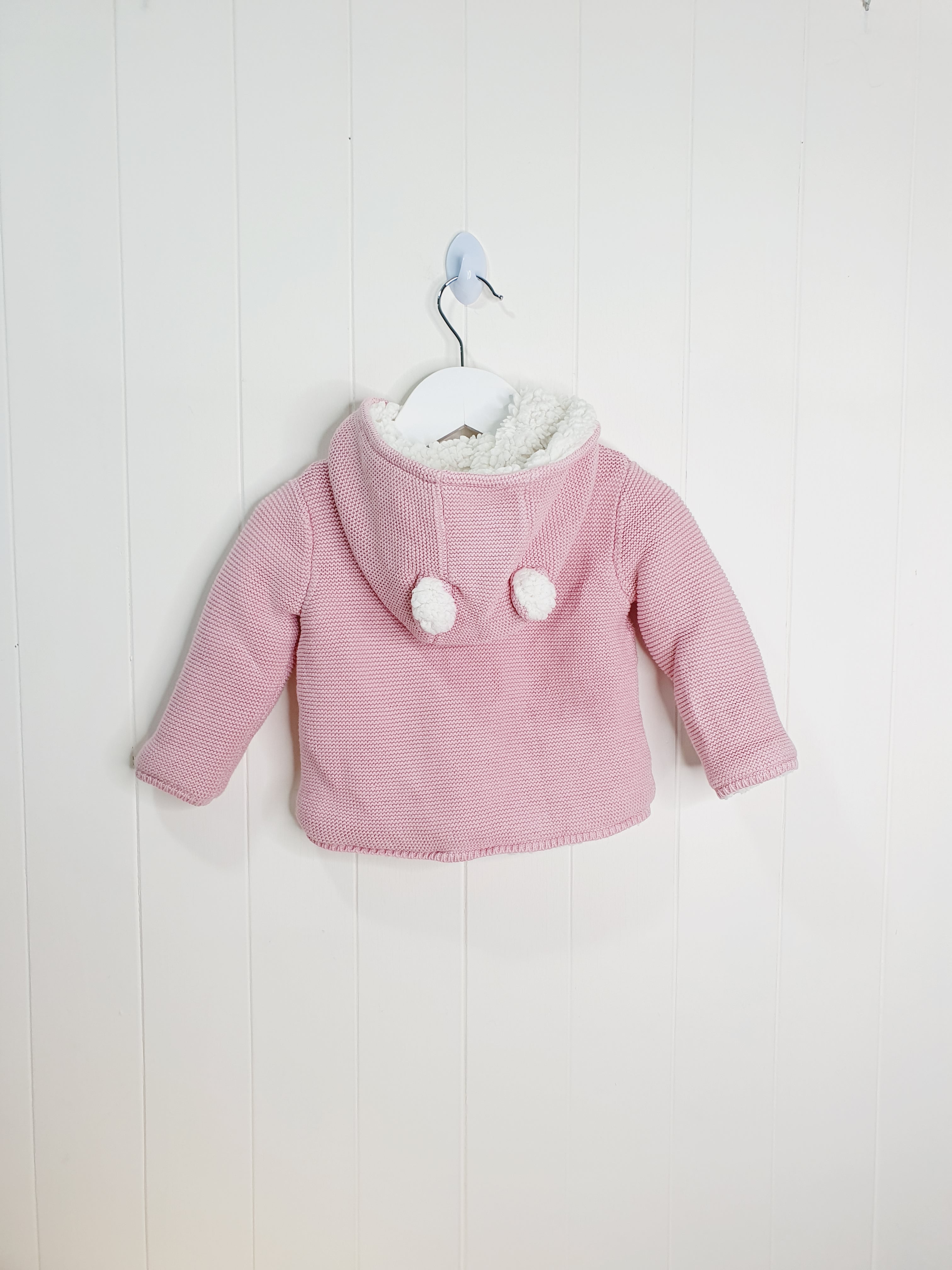 John Lewis girls knit and fleece hooded jacket 6-9 months