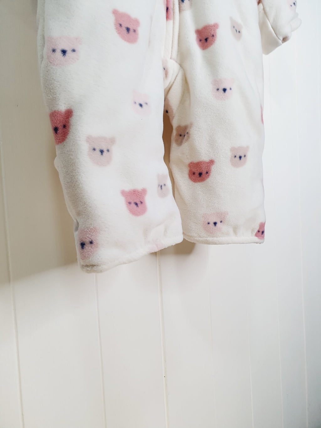 George bear print hooded pramsuit 3-6 months