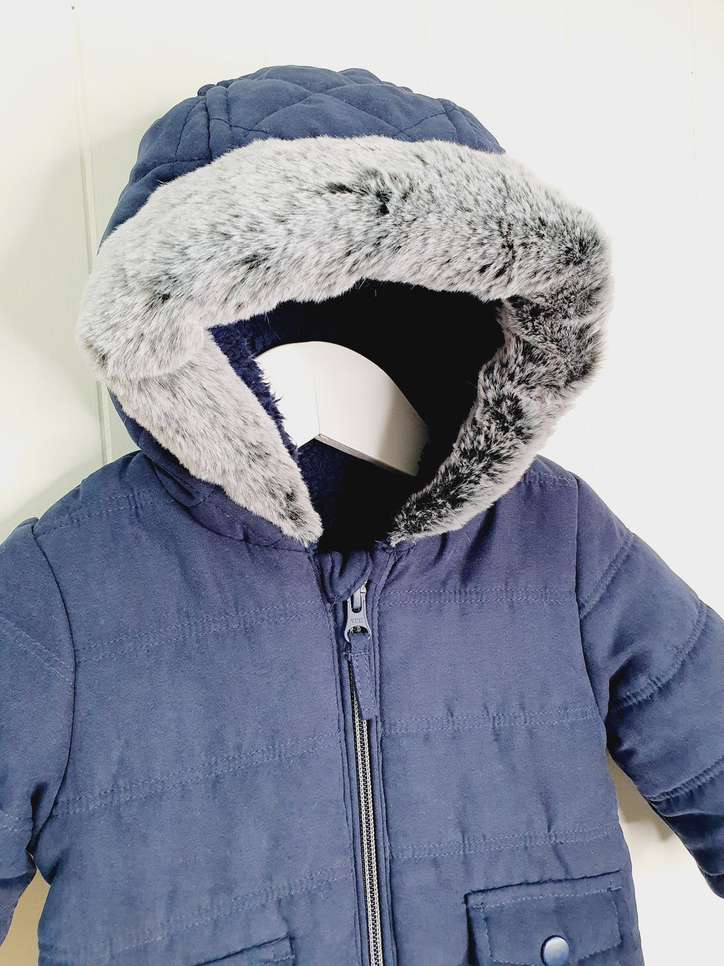 George hooded navy zip up pramsuit 0-3 months