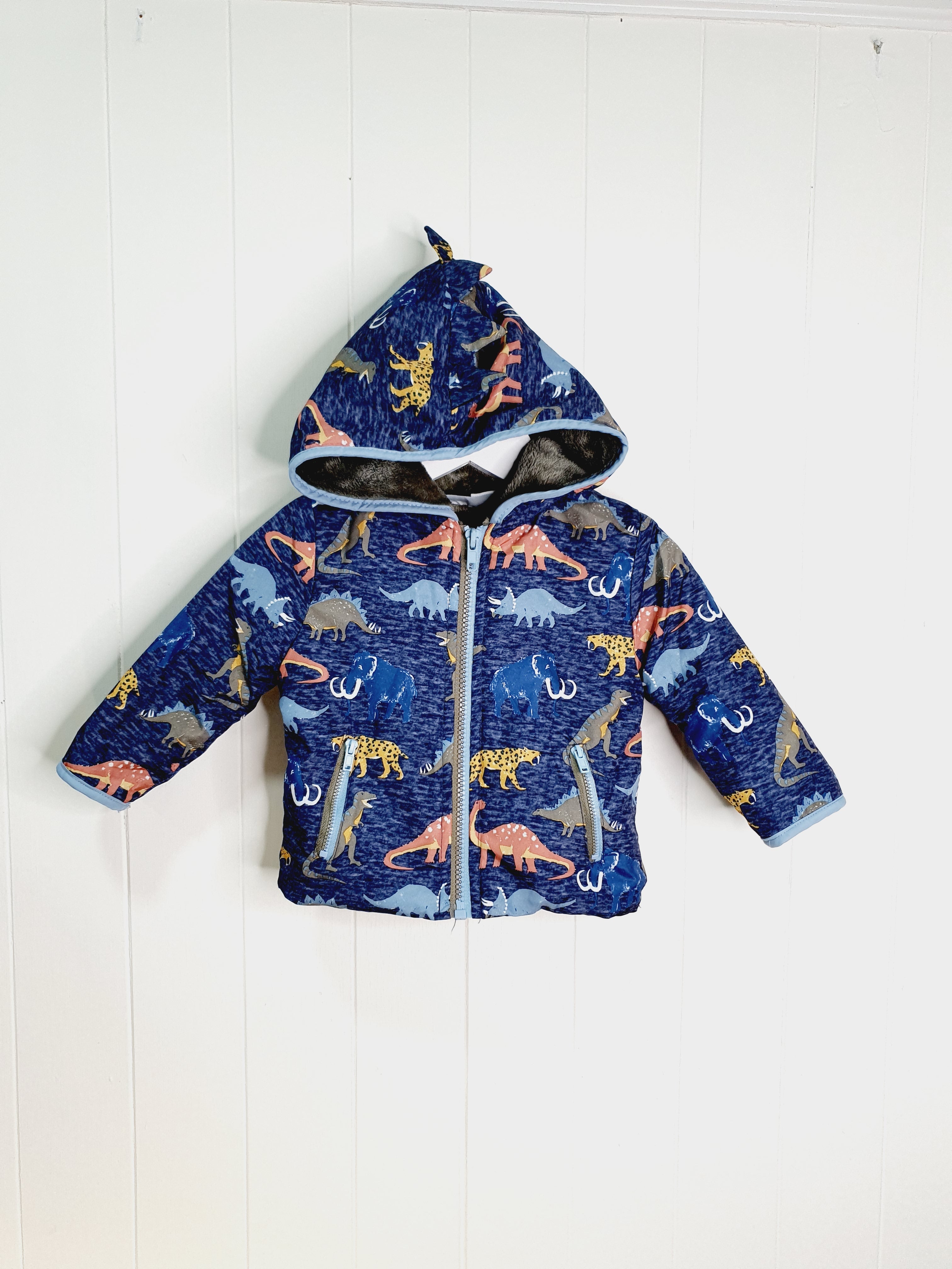 MickMack dinosaur printed fleece lined jacket 12 months
