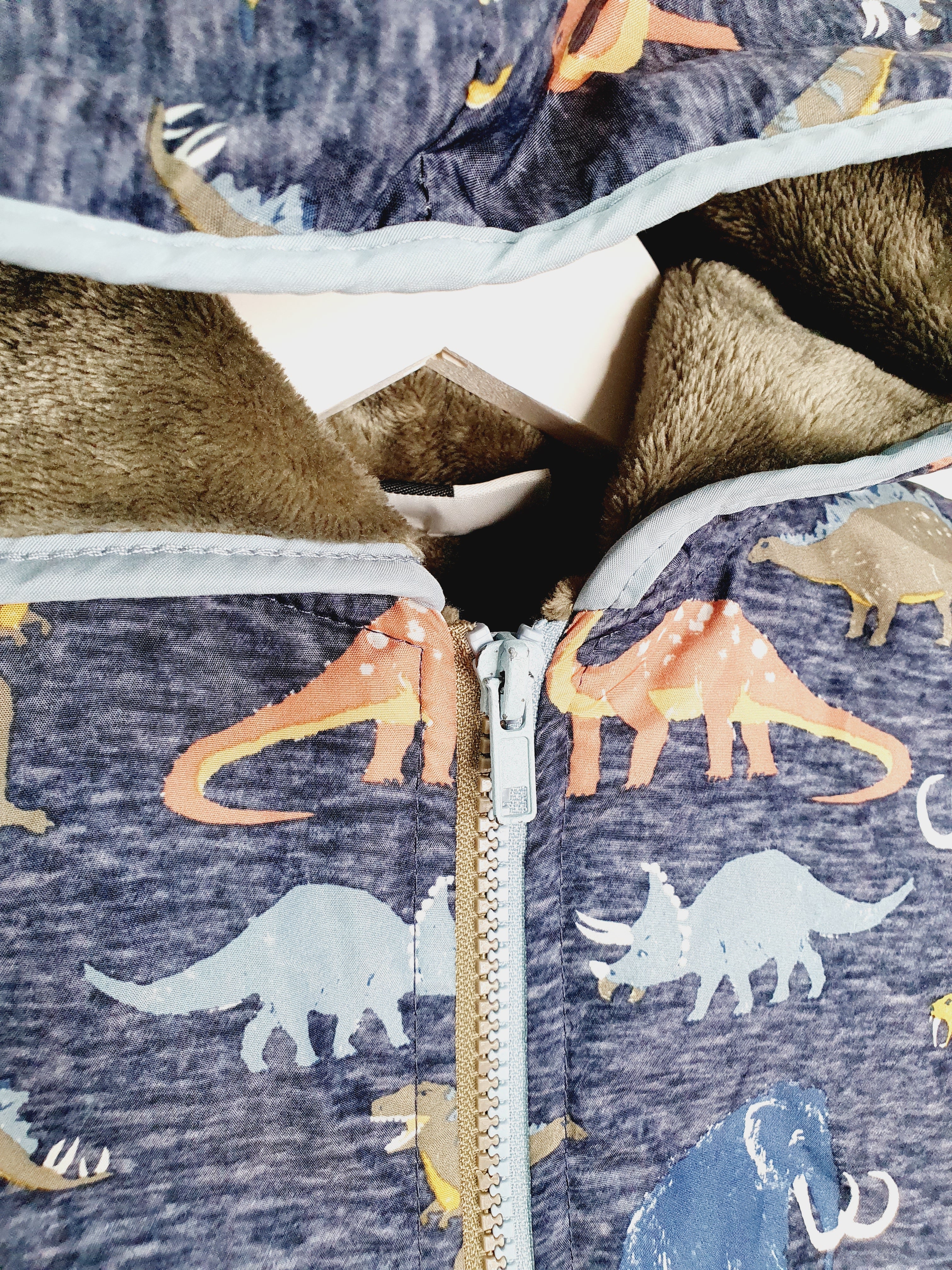 MickMack dinosaur printed fleece lined jacket 12 months