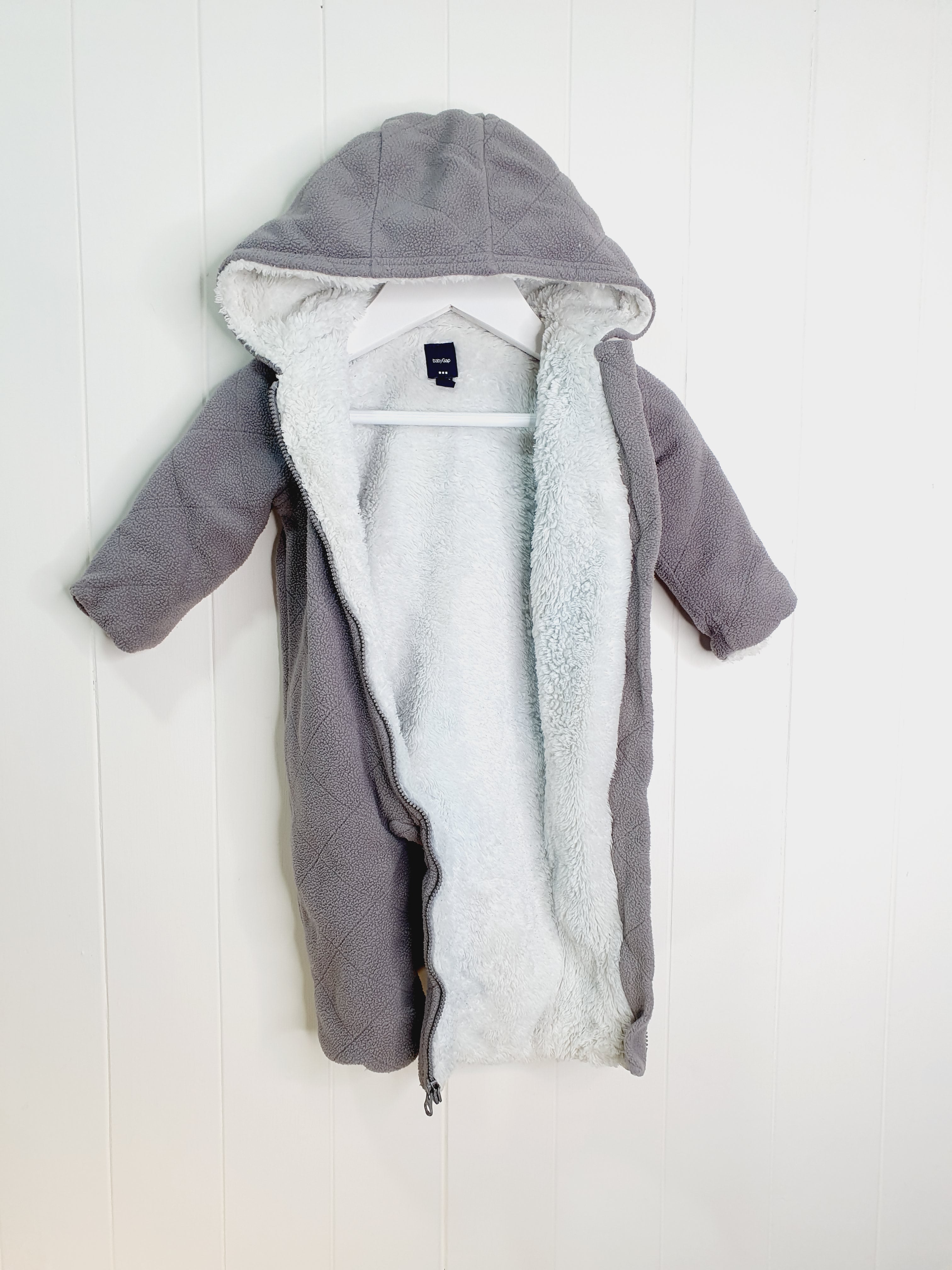 BabyGap grey zip up pramsuit 3-6 months
