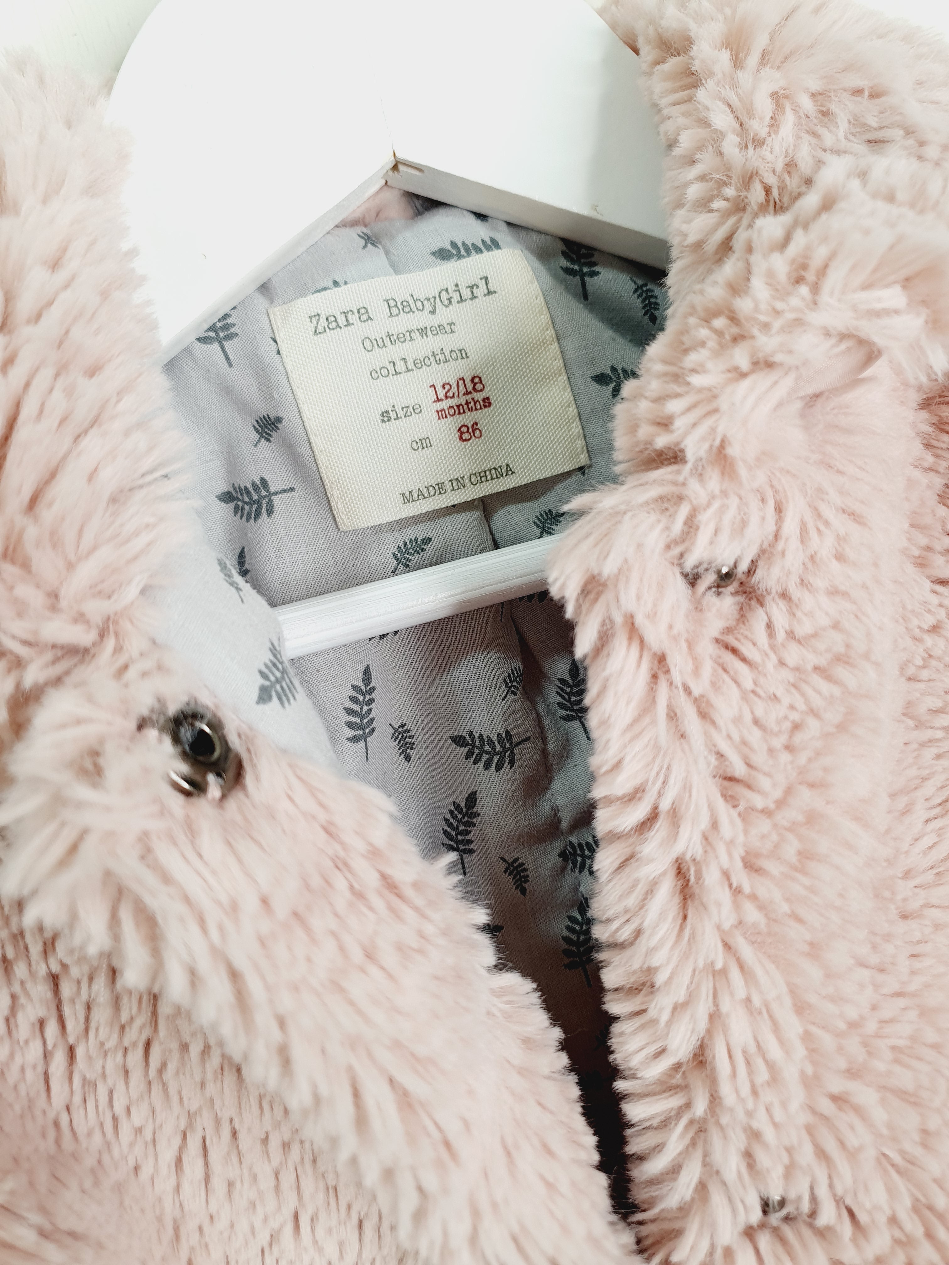 Zara baby faux fur jacket 12-18 months