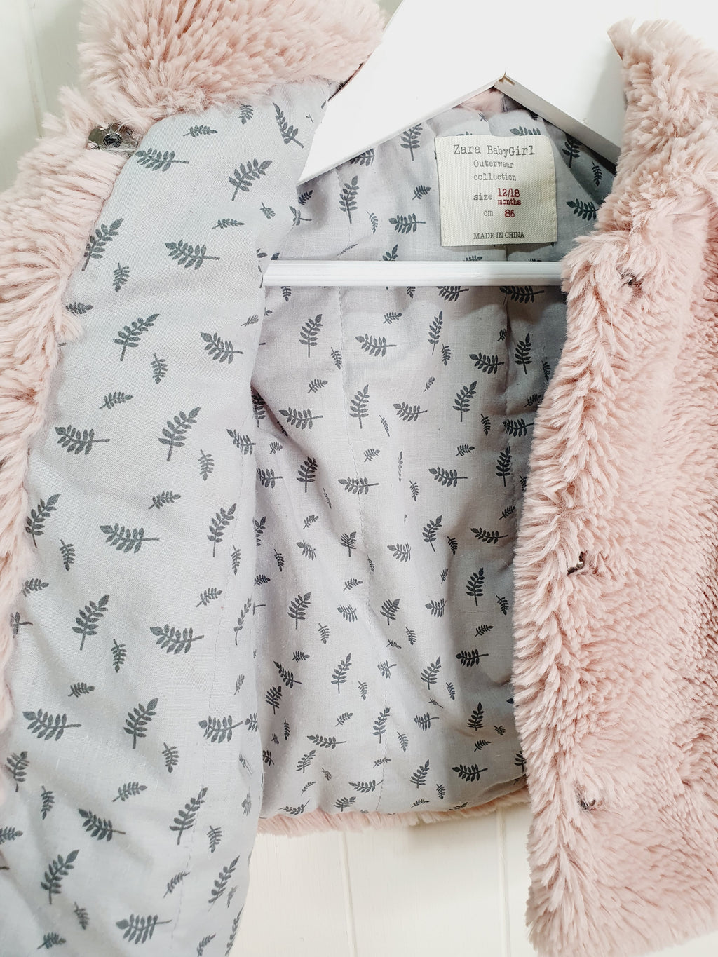 Zara baby faux fur jacket 12-18 months