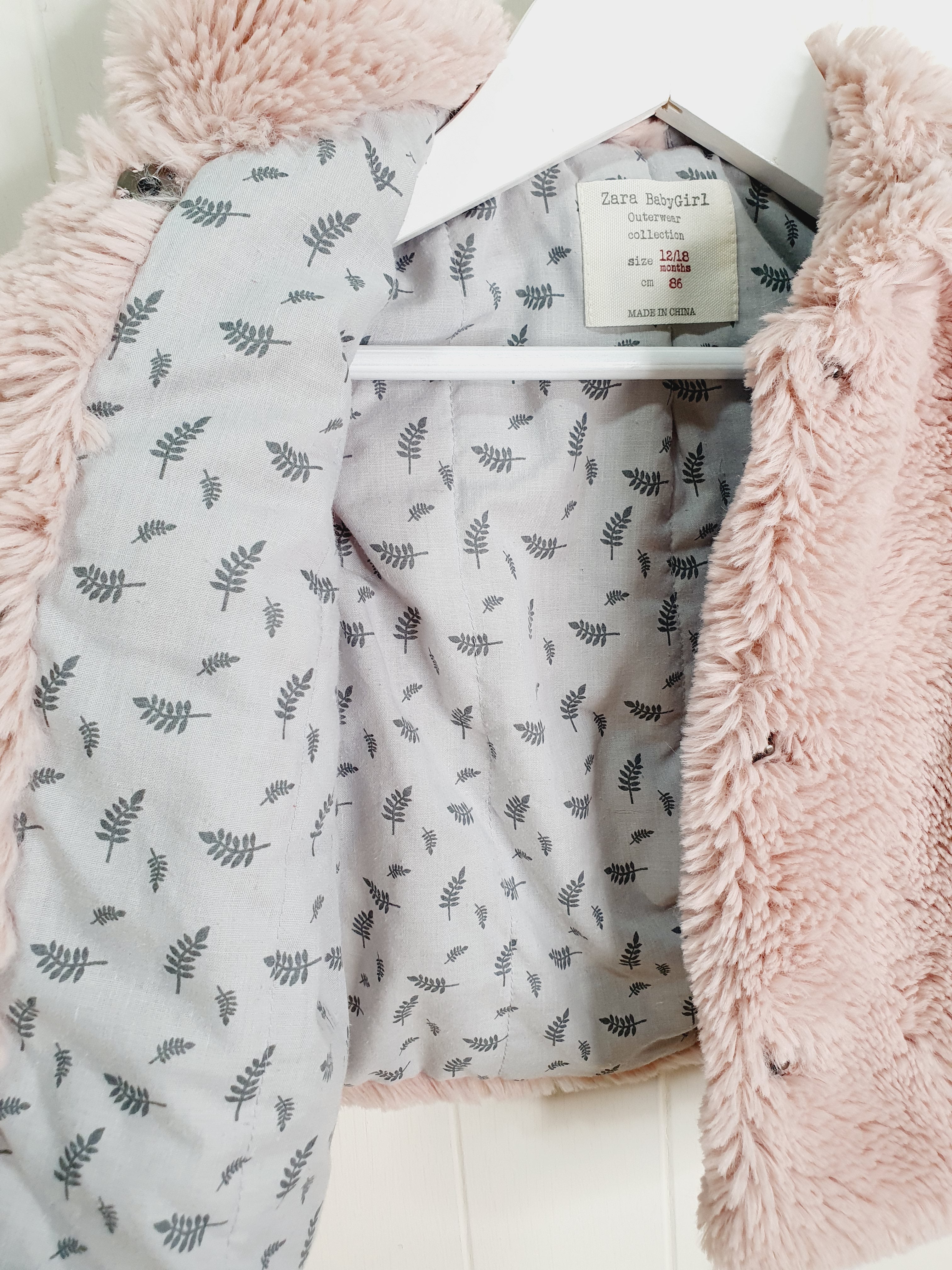 Zara baby faux fur jacket 12-18 months