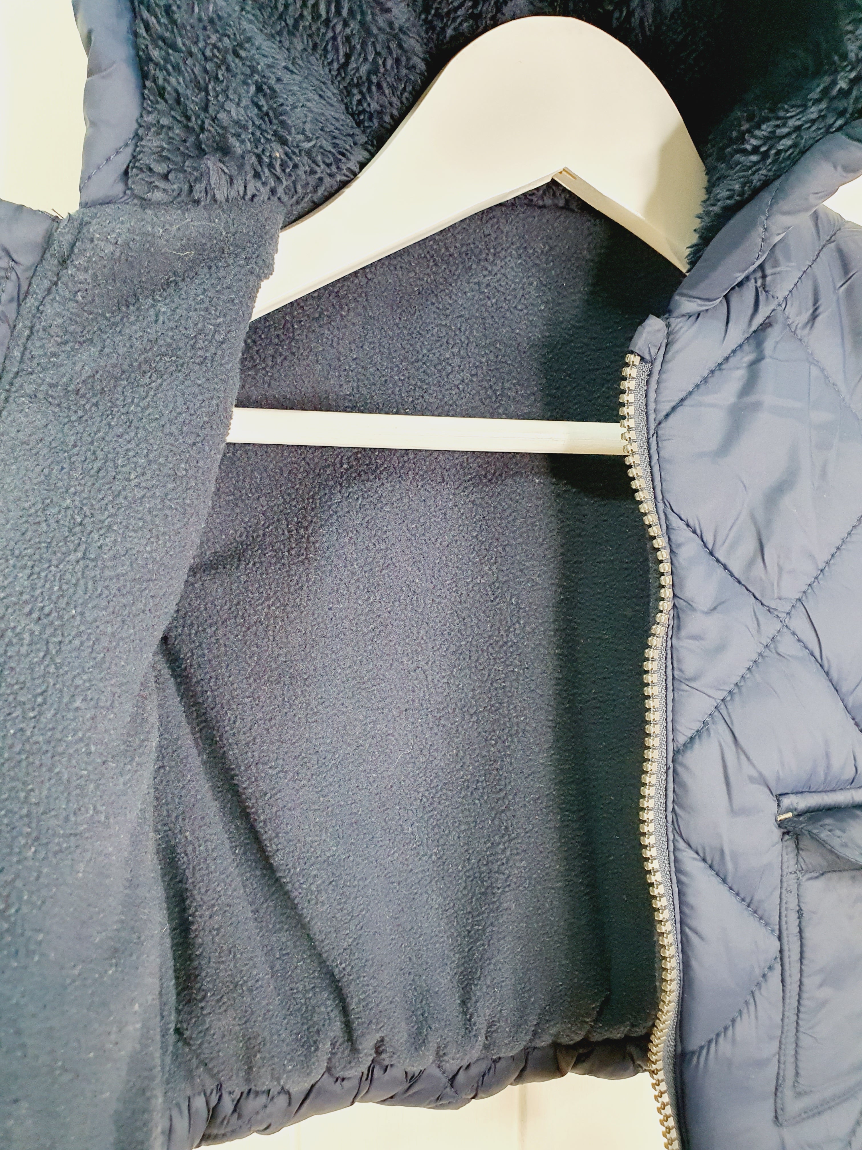 George boys navy hooded body warmer/gilet 3-6 months