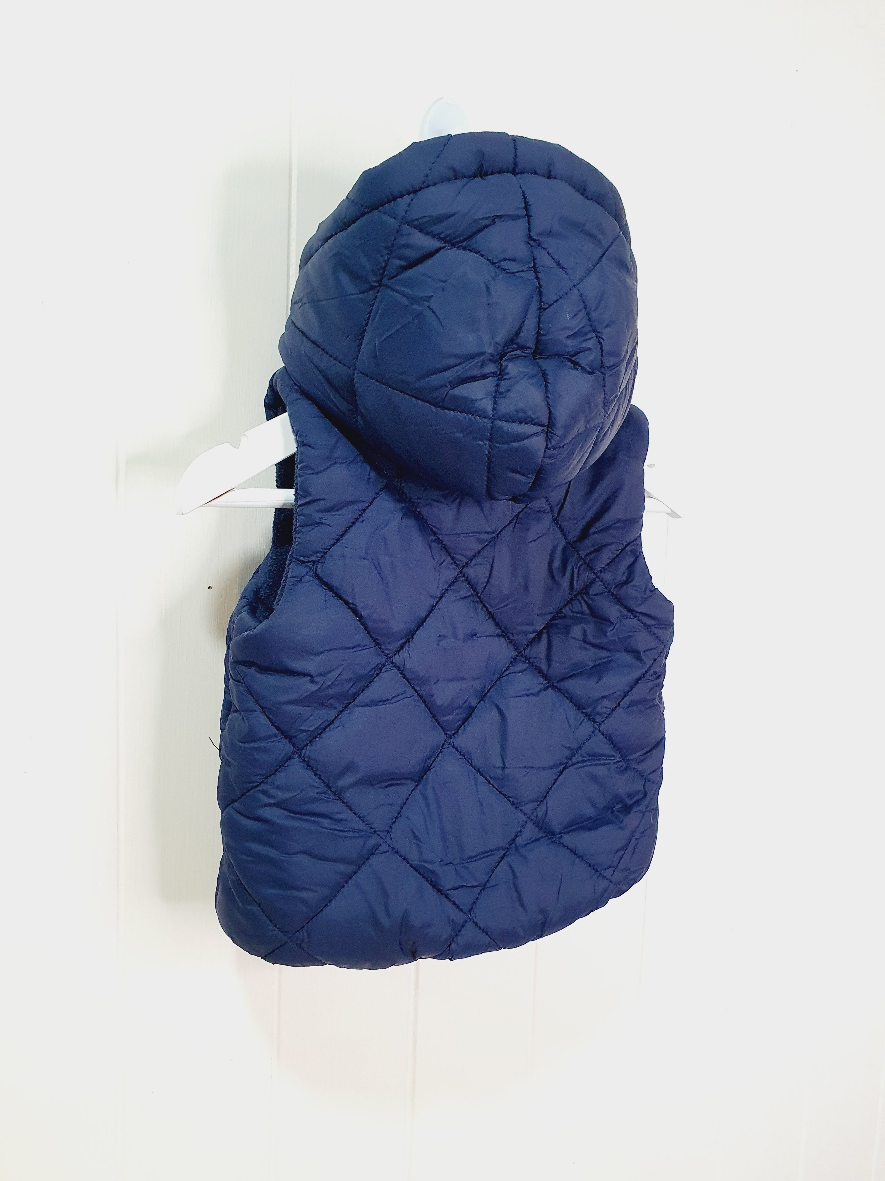 George boys navy hooded body warmer/gilet 3-6 months