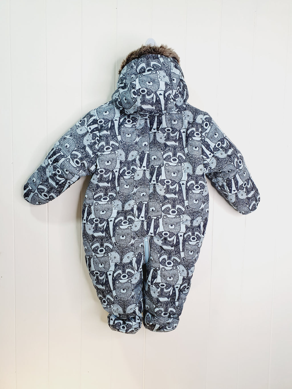 Nutmeg animal print pramsuit 3-6 months