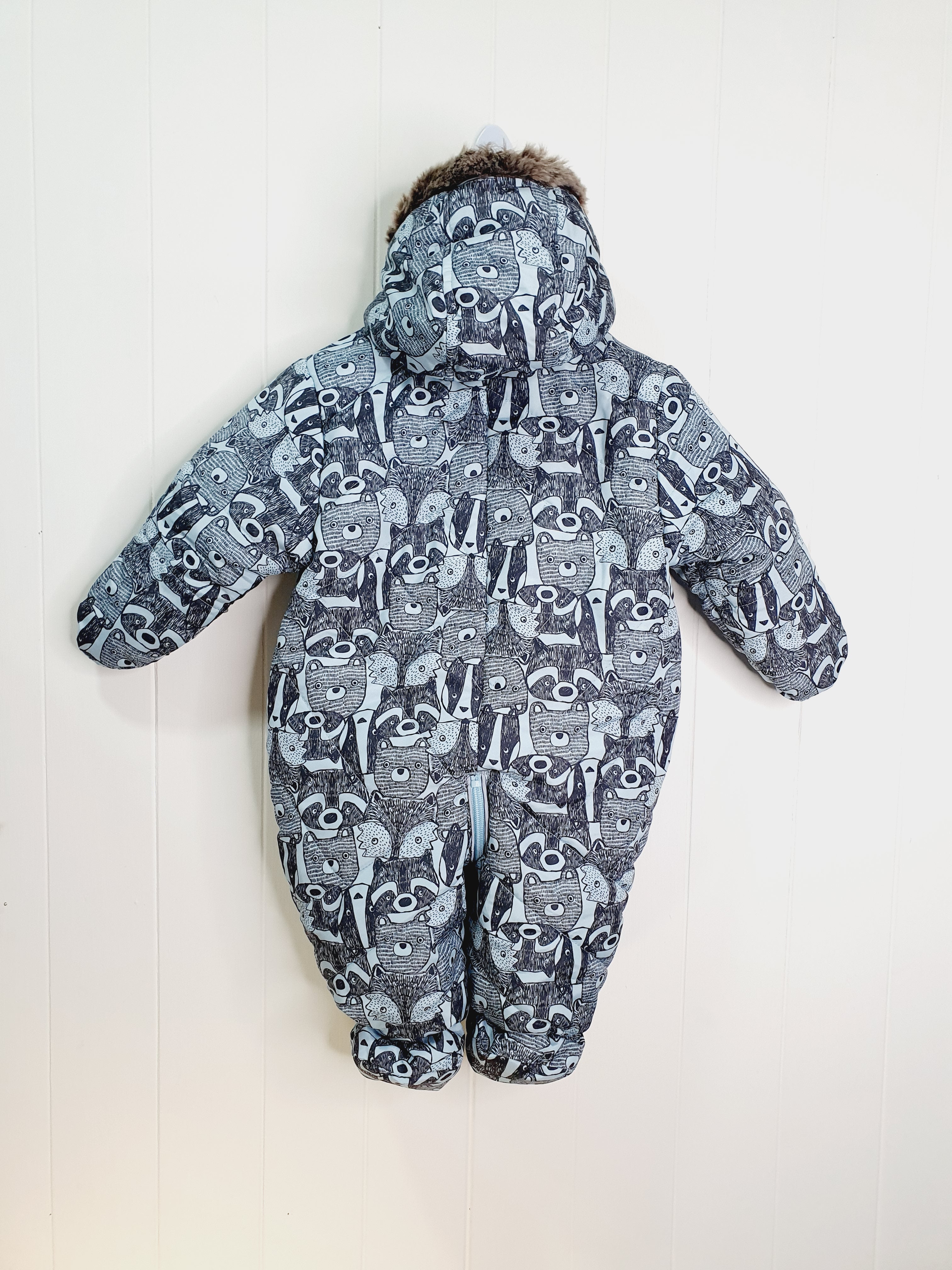 Nutmeg animal print pramsuit 3-6 months