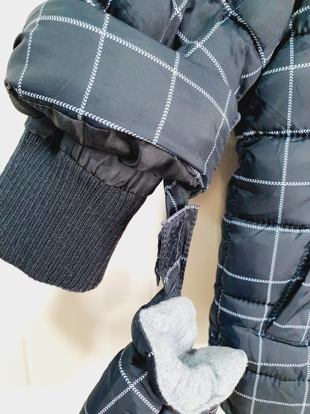 George checkered hooded jacket with mitts 3-6 months