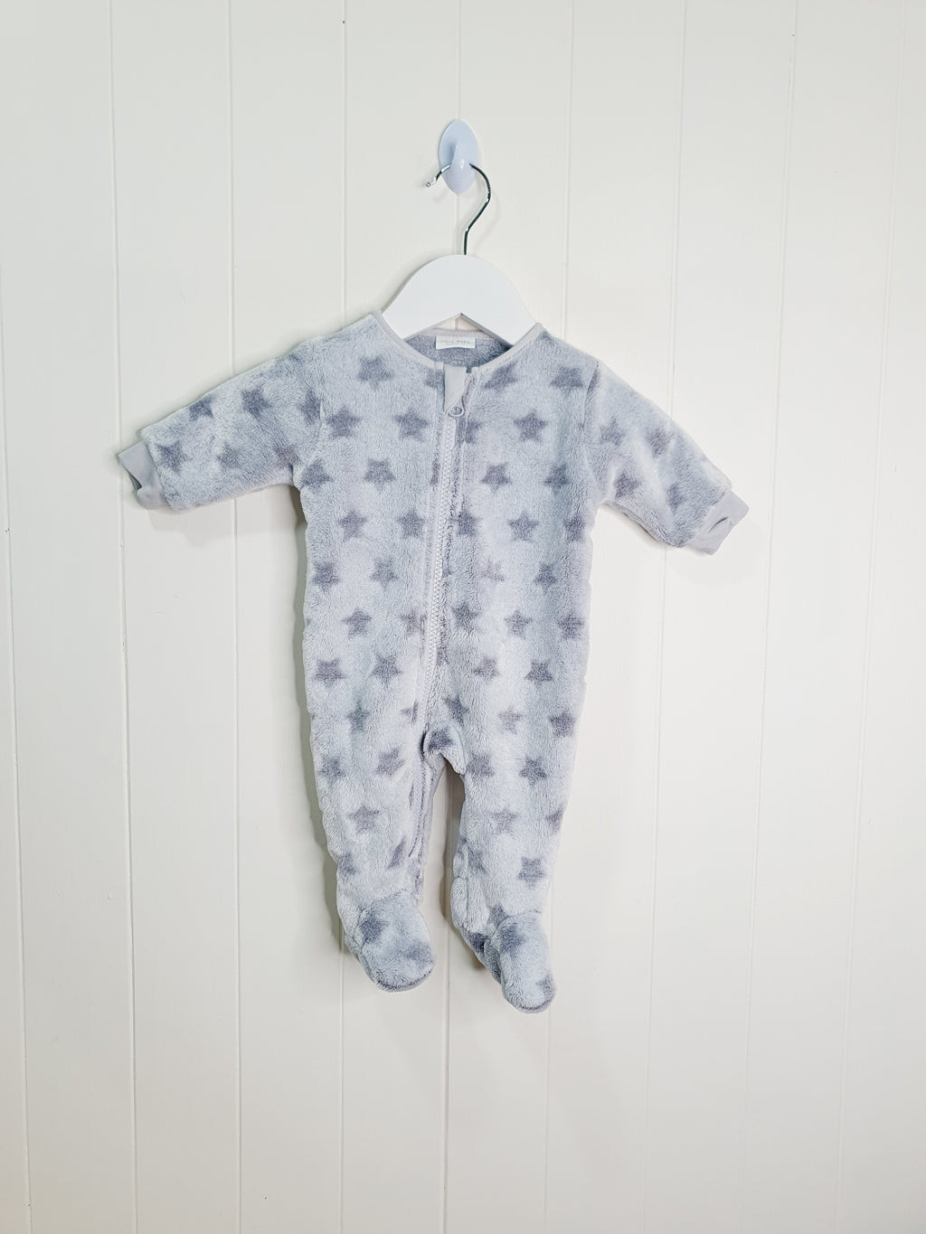 Next star print fleece sleepsuit up to 1 month