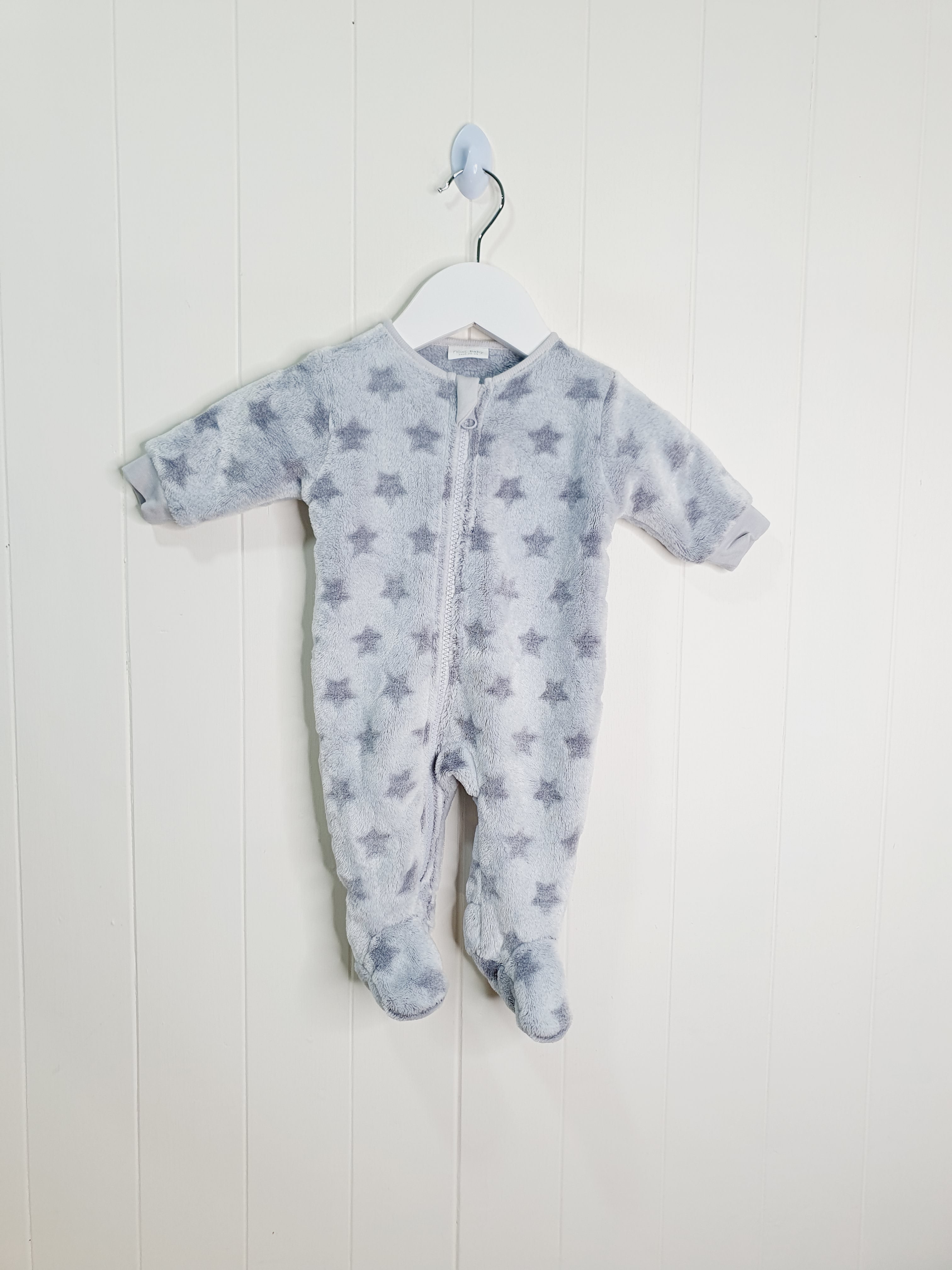 Next star print fleece sleepsuit up to 1 month