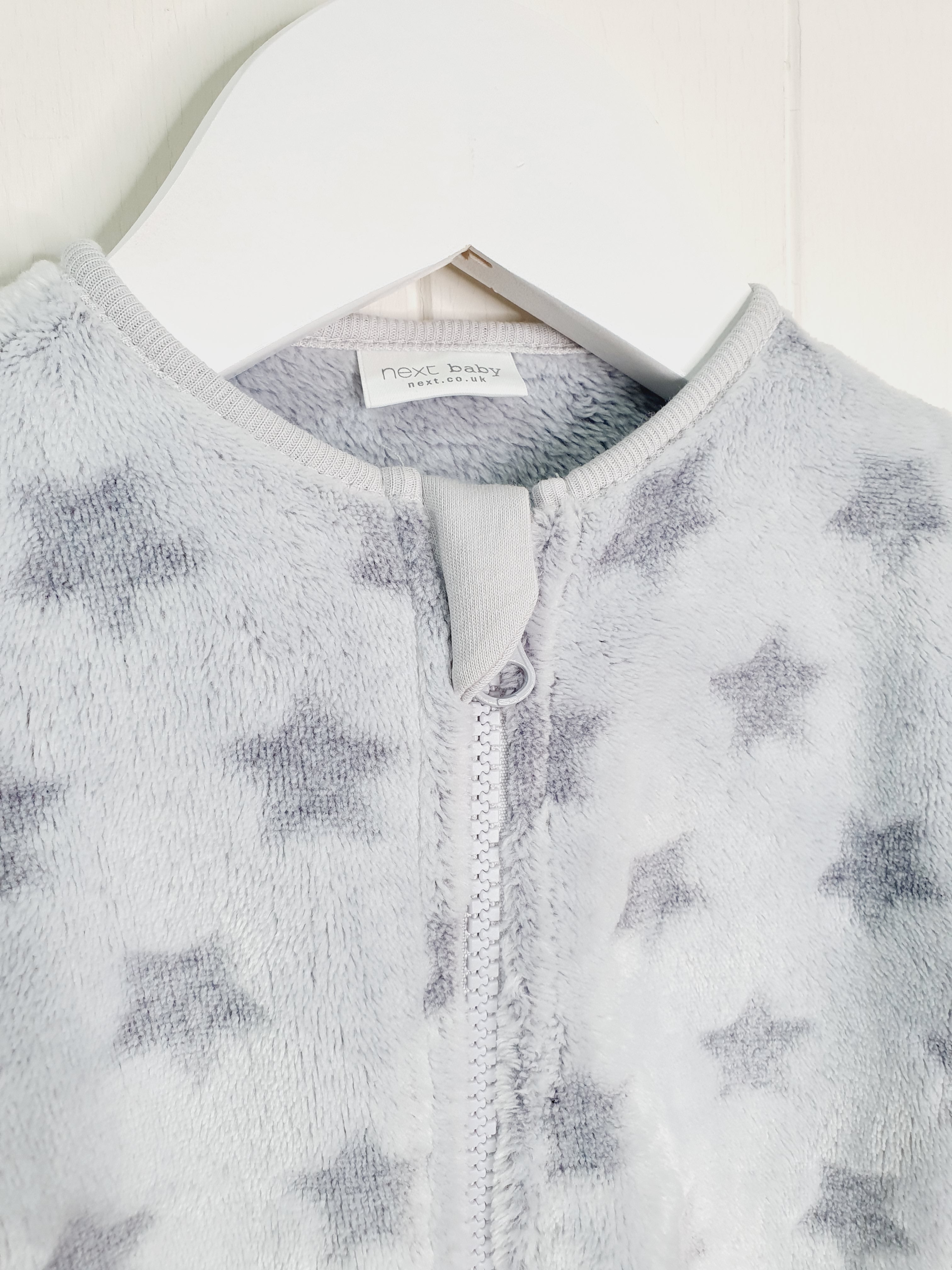 Next star print fleece sleepsuit up to 1 month