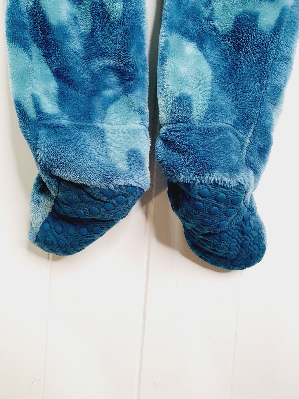 Next teal blue baby fleece sleepsuit elephant print 12-18 months