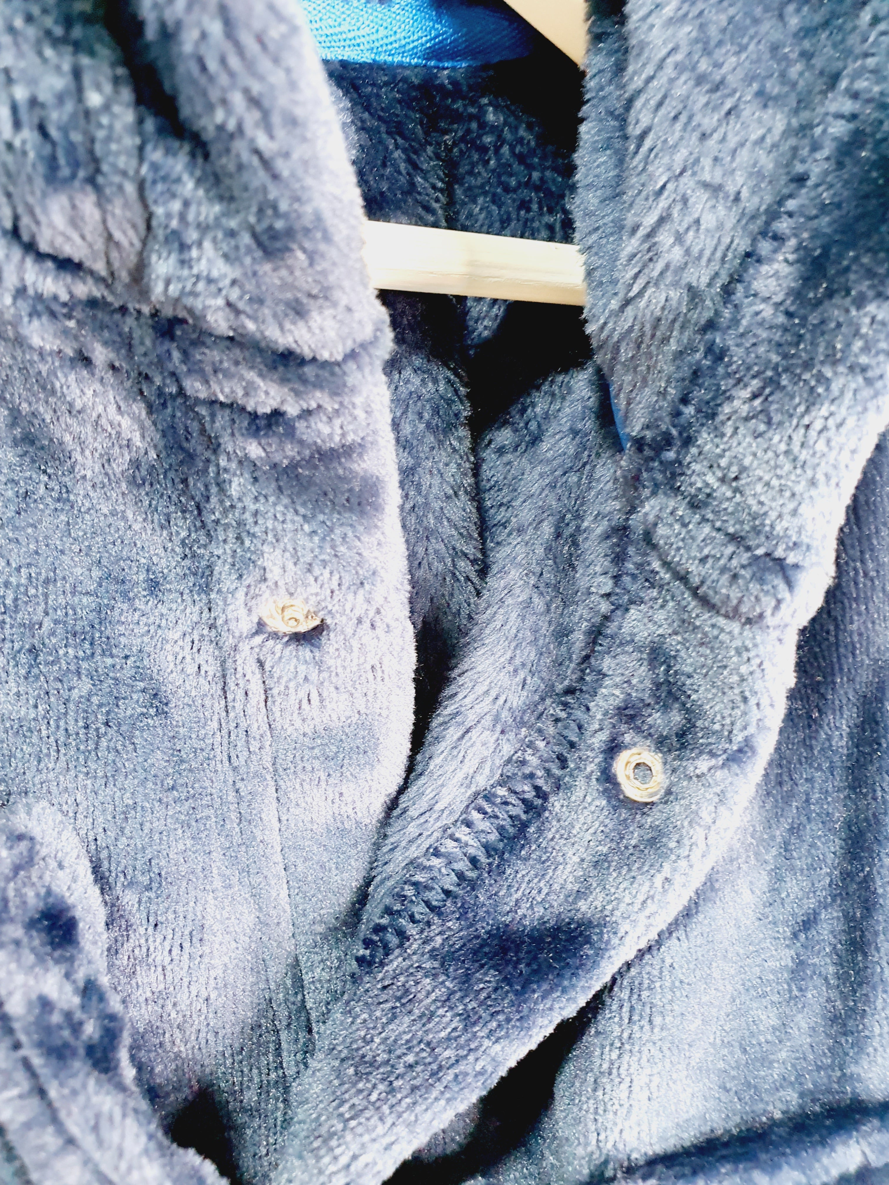 Matalan navy fleece hooded dressing gown 9-12 months