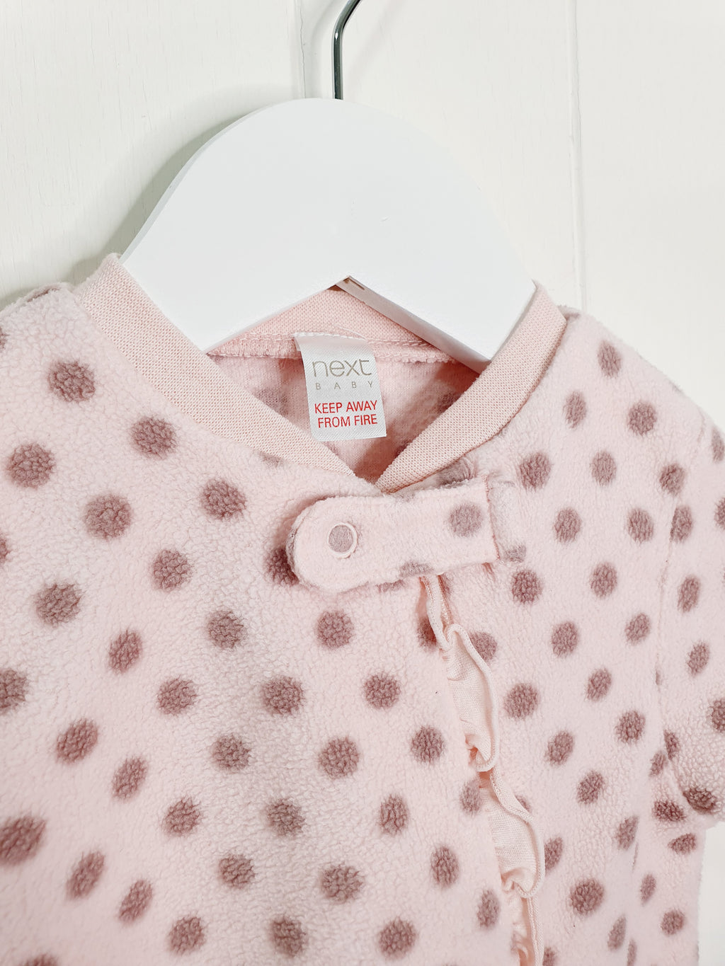 Next girls pink polka dot sleepsui 3-6 months
