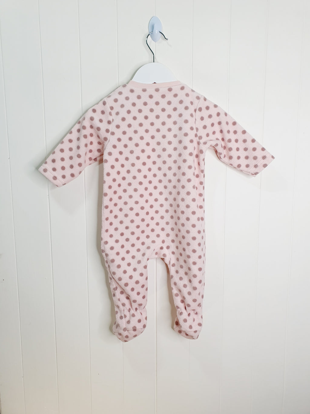 Next girls pink polka dot sleepsui 3-6 months