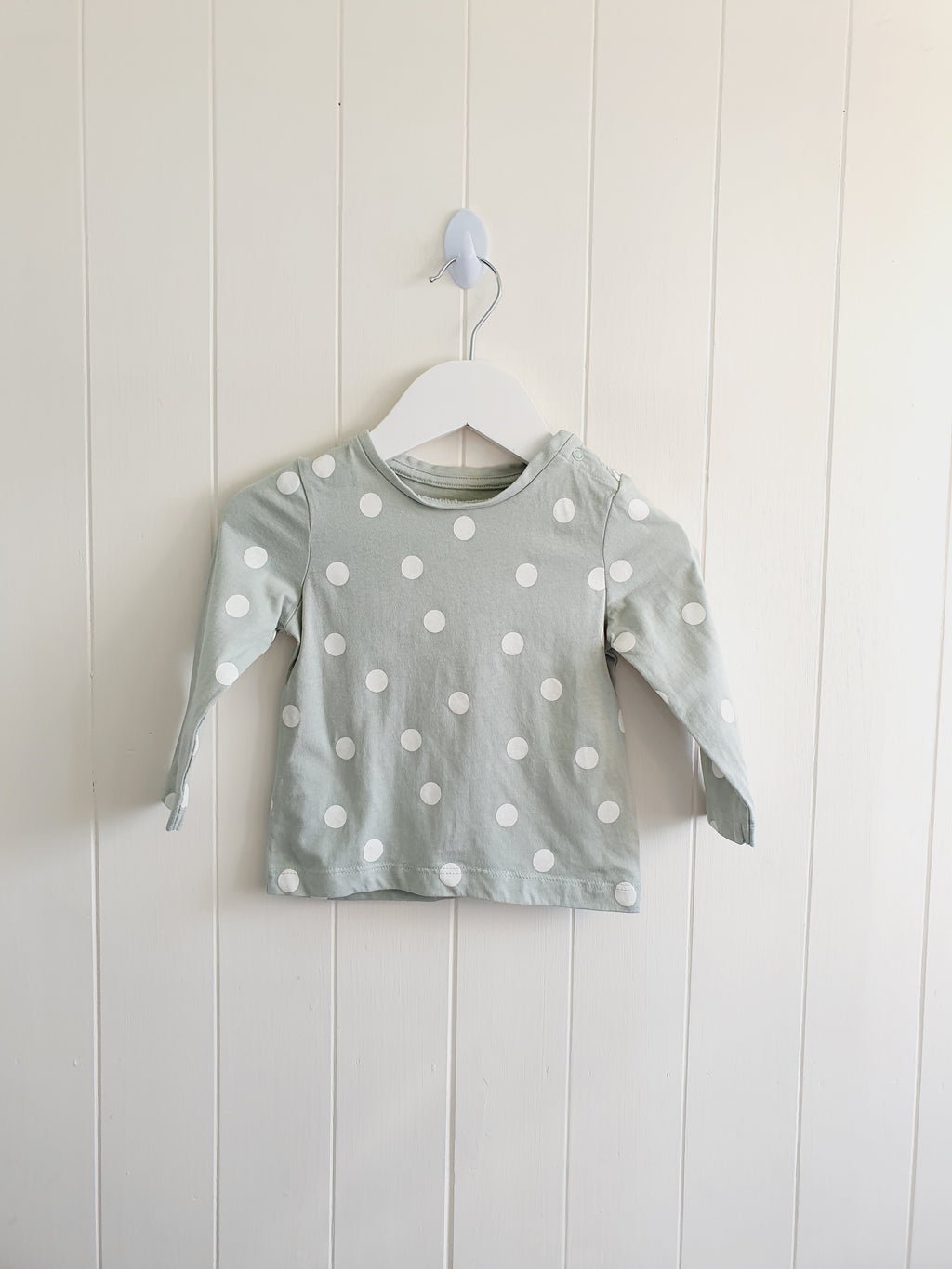 Matalan polka dot long sleeve top 9-12 months