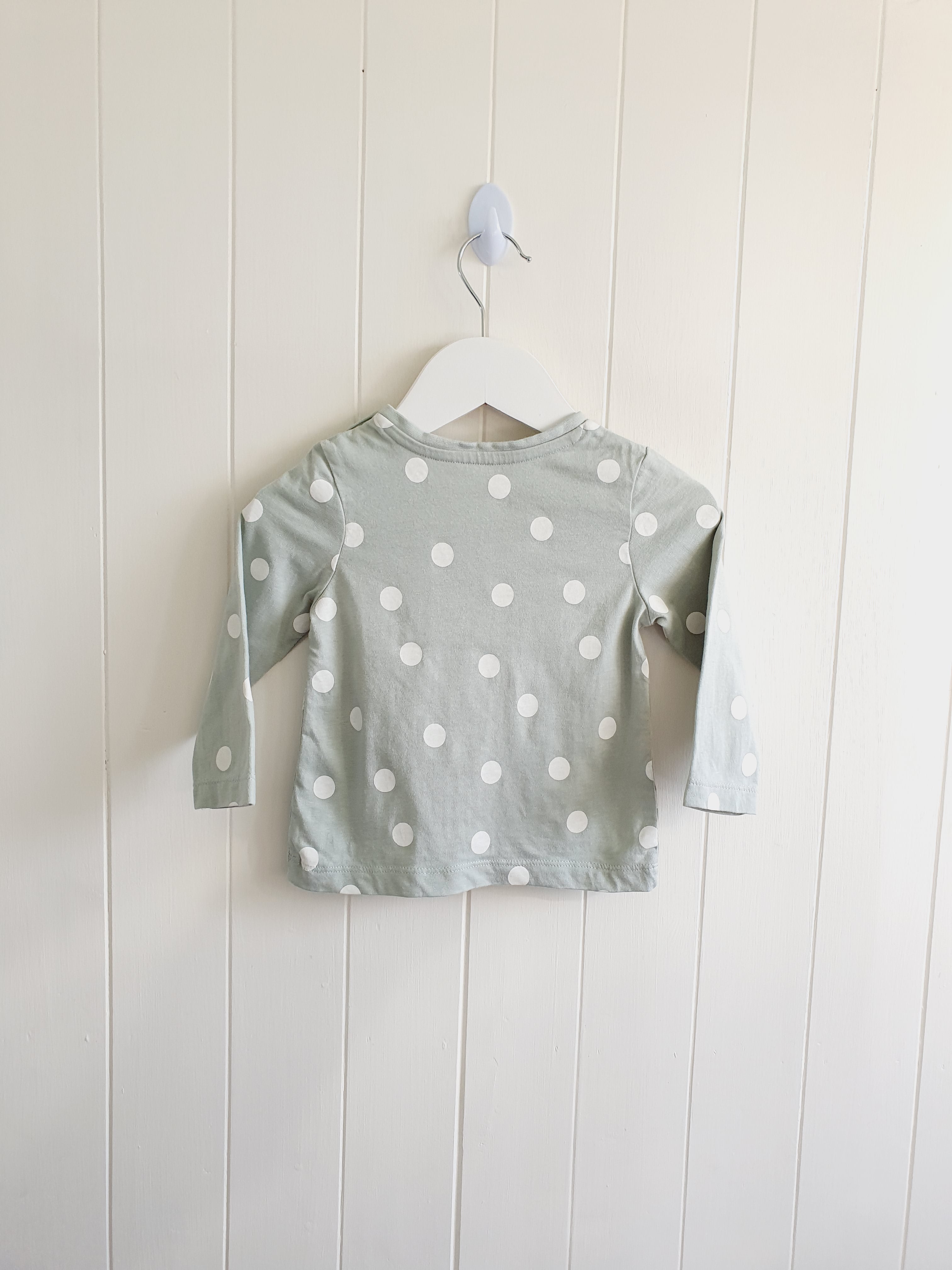 Matalan polka dot long sleeve top 9-12 months