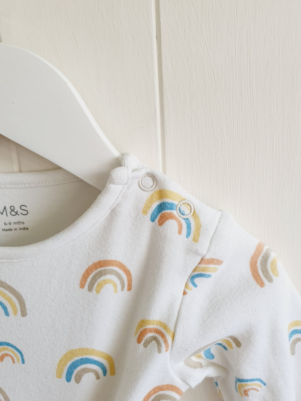 M&S rainbows bodysuit and long sleeve top 6-9 months