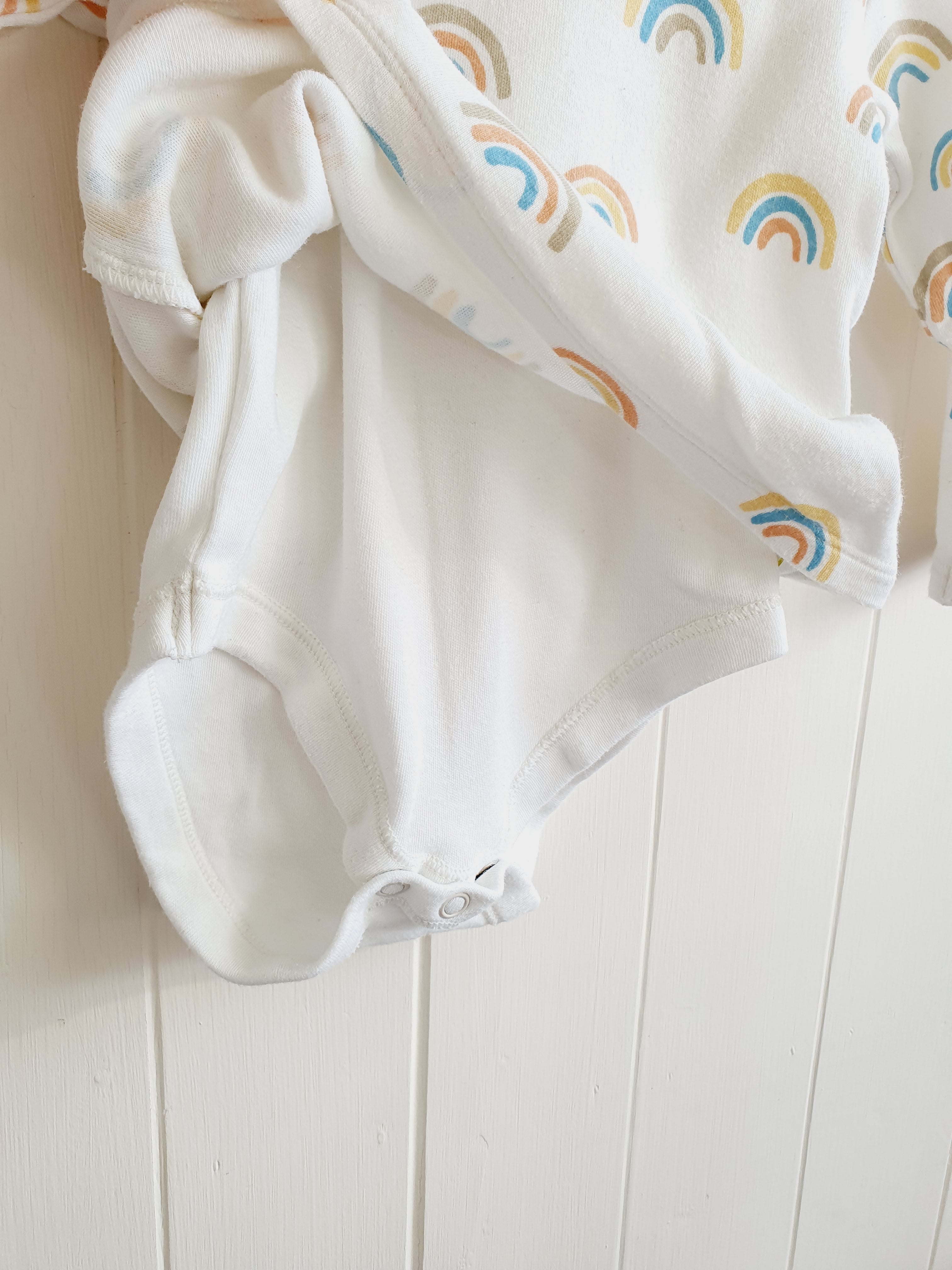 M&S rainbows bodysuit and long sleeve top 6-9 months