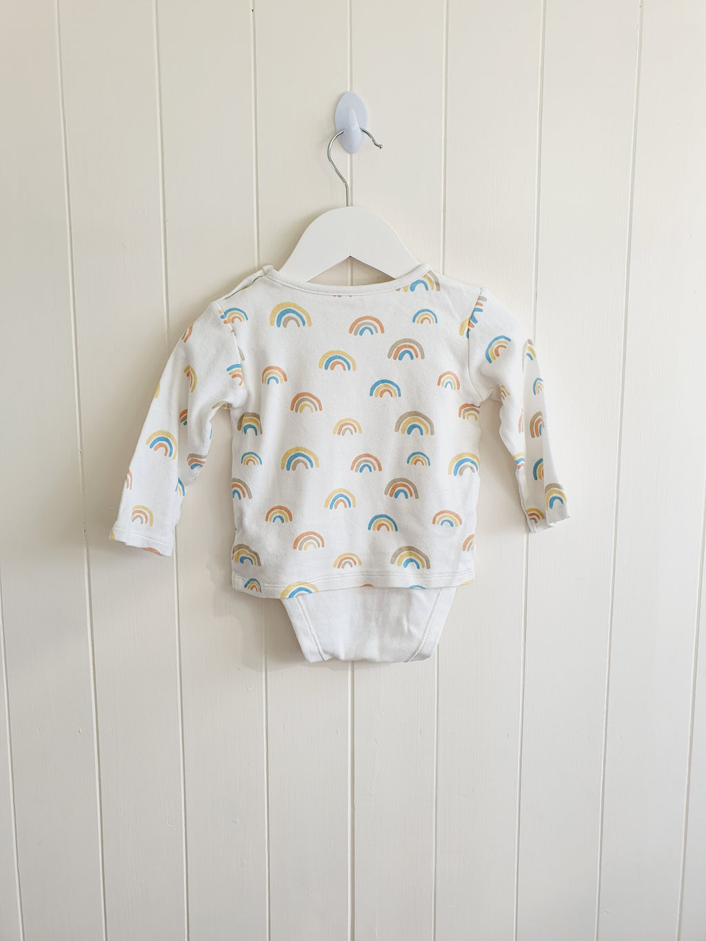 M&S rainbows bodysuit and long sleeve top 6-9 months