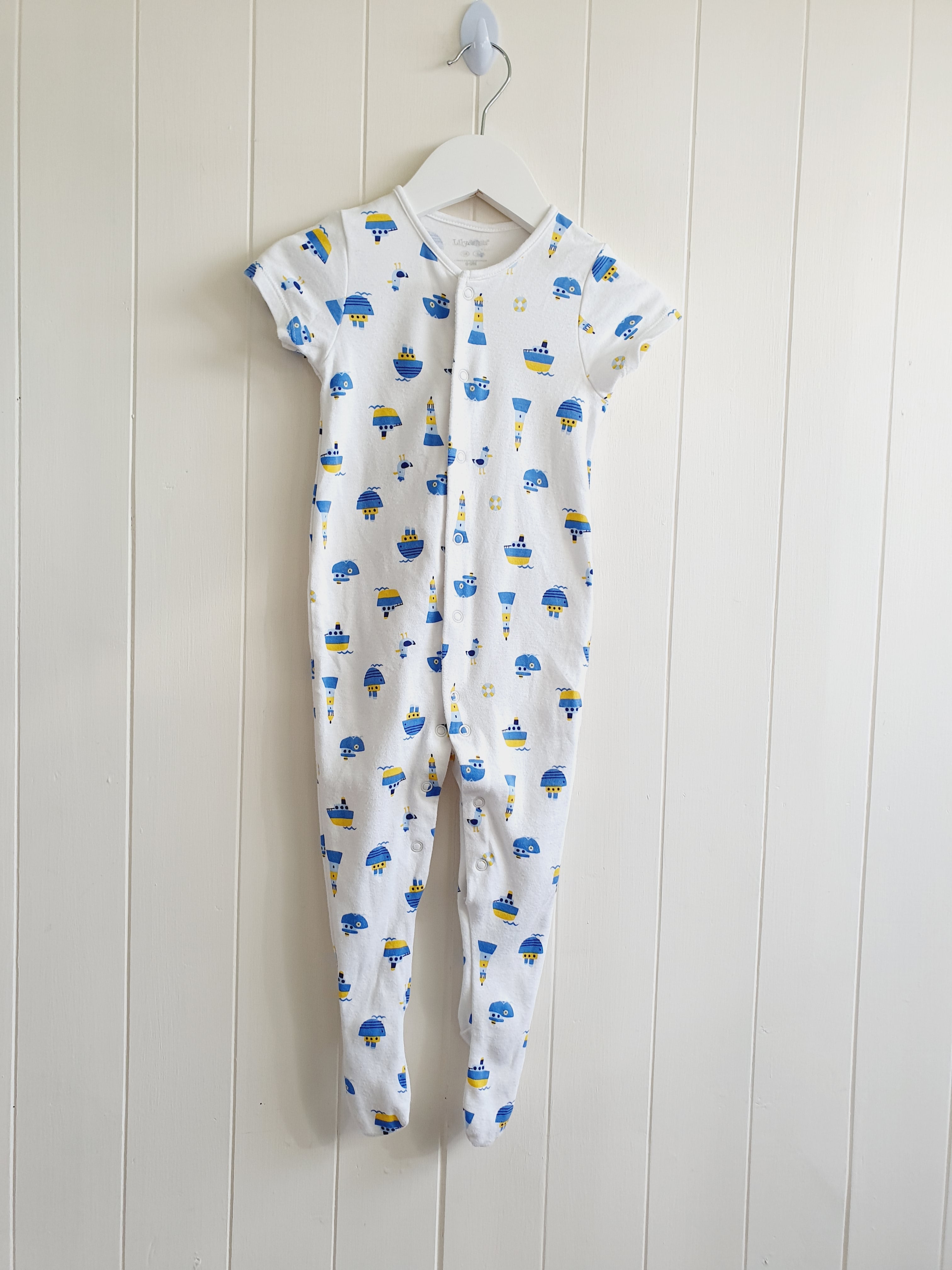 Lily&Dan short sleeve nautical sleepsuit 6-9 months