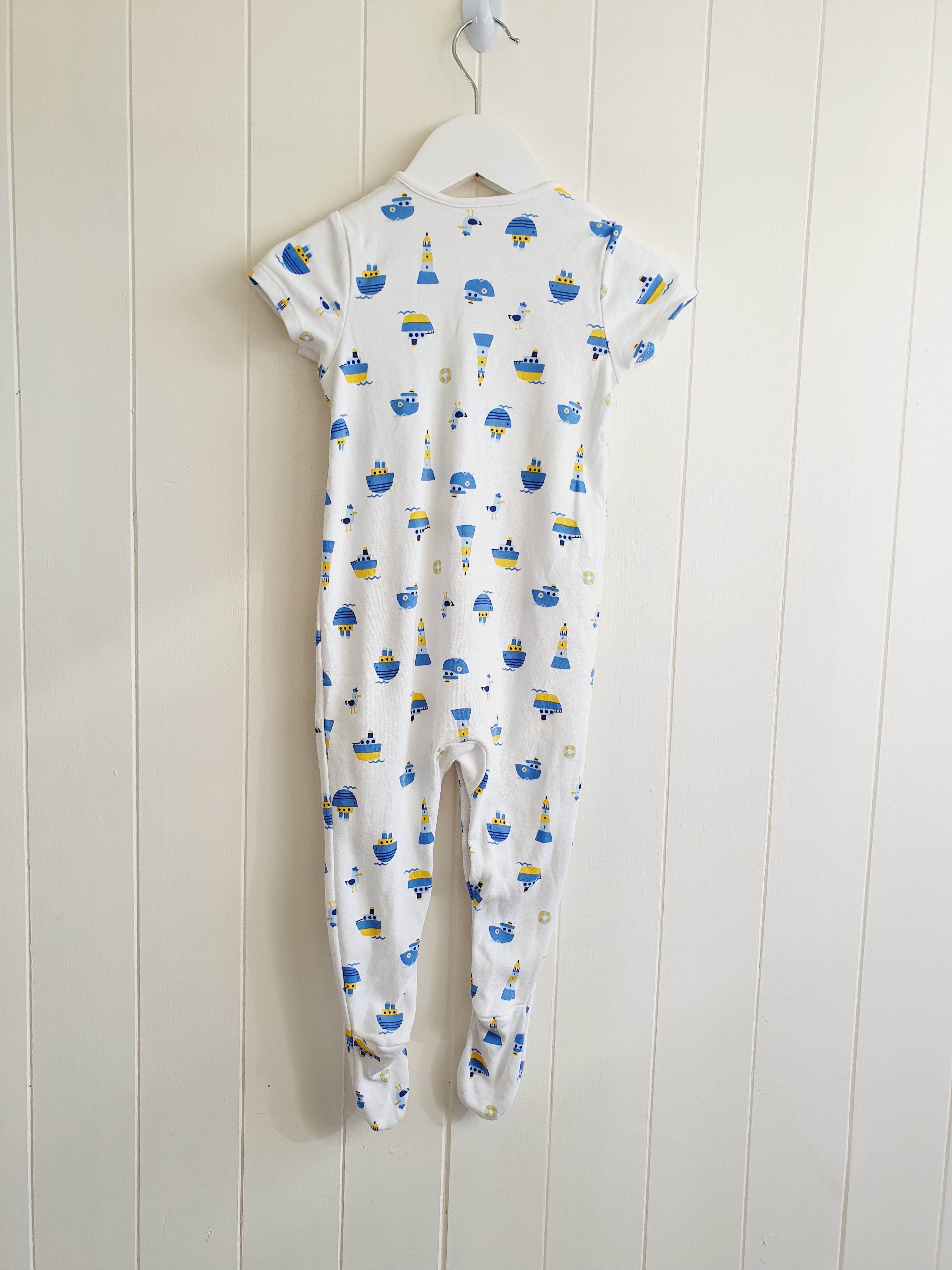 Lily&Dan short sleeve nautical sleepsuit 6-9 months