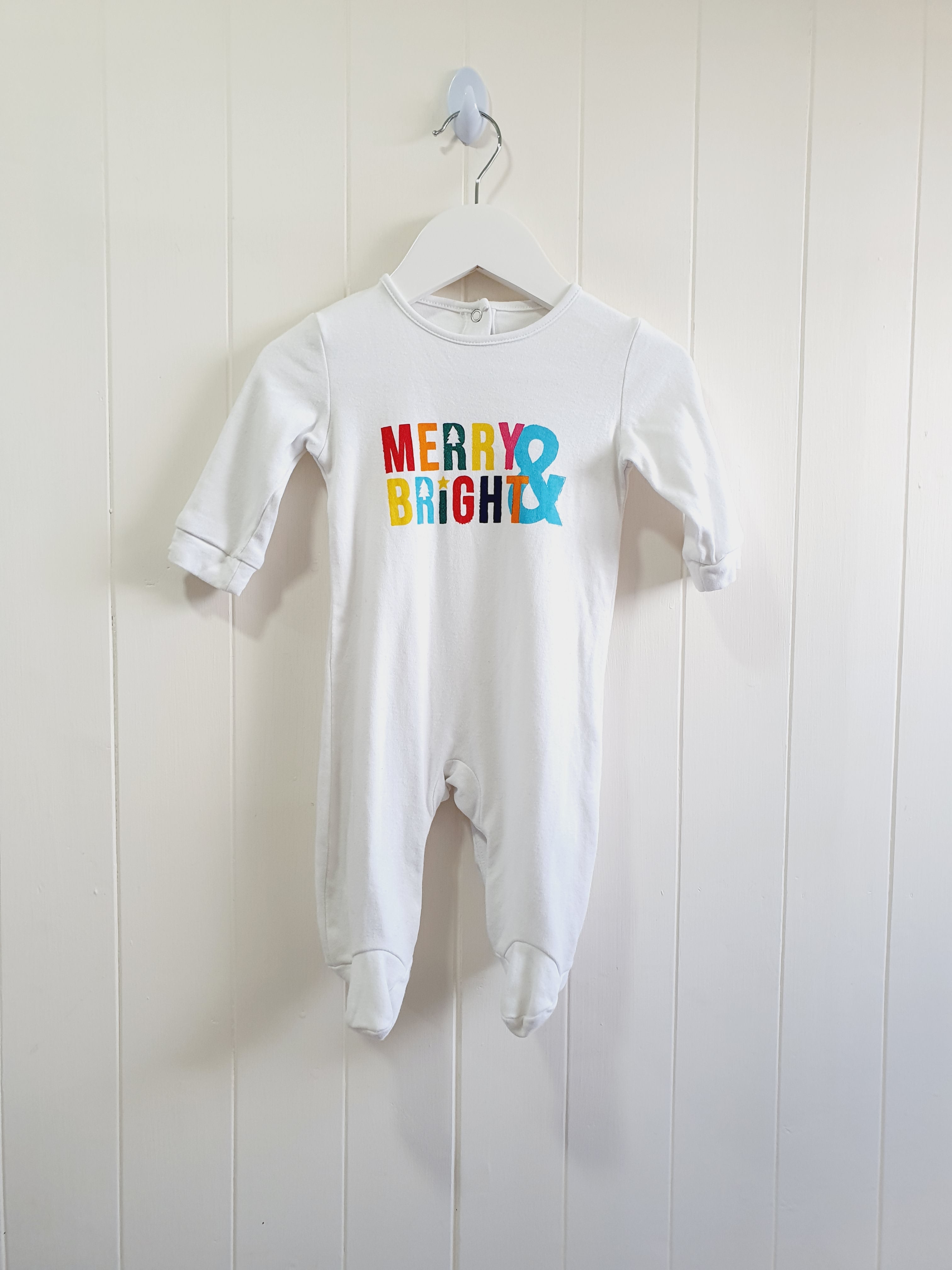Mataln Merry&Bright white sleepsuit 0-3 months