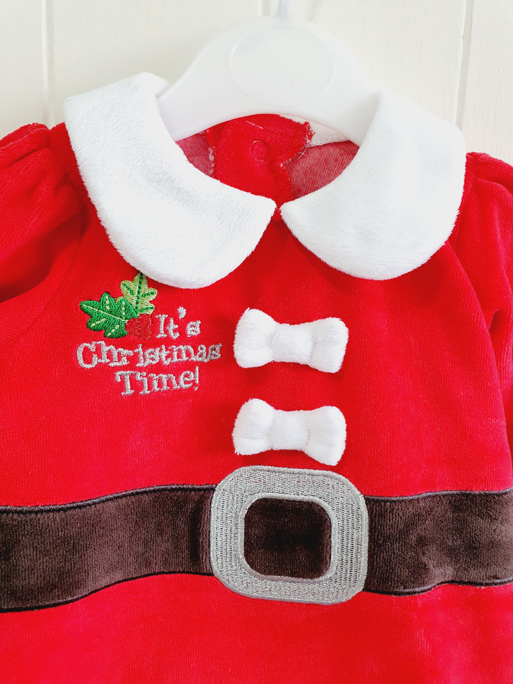 George It's Christmas Time velour dress with tights 0-3 months