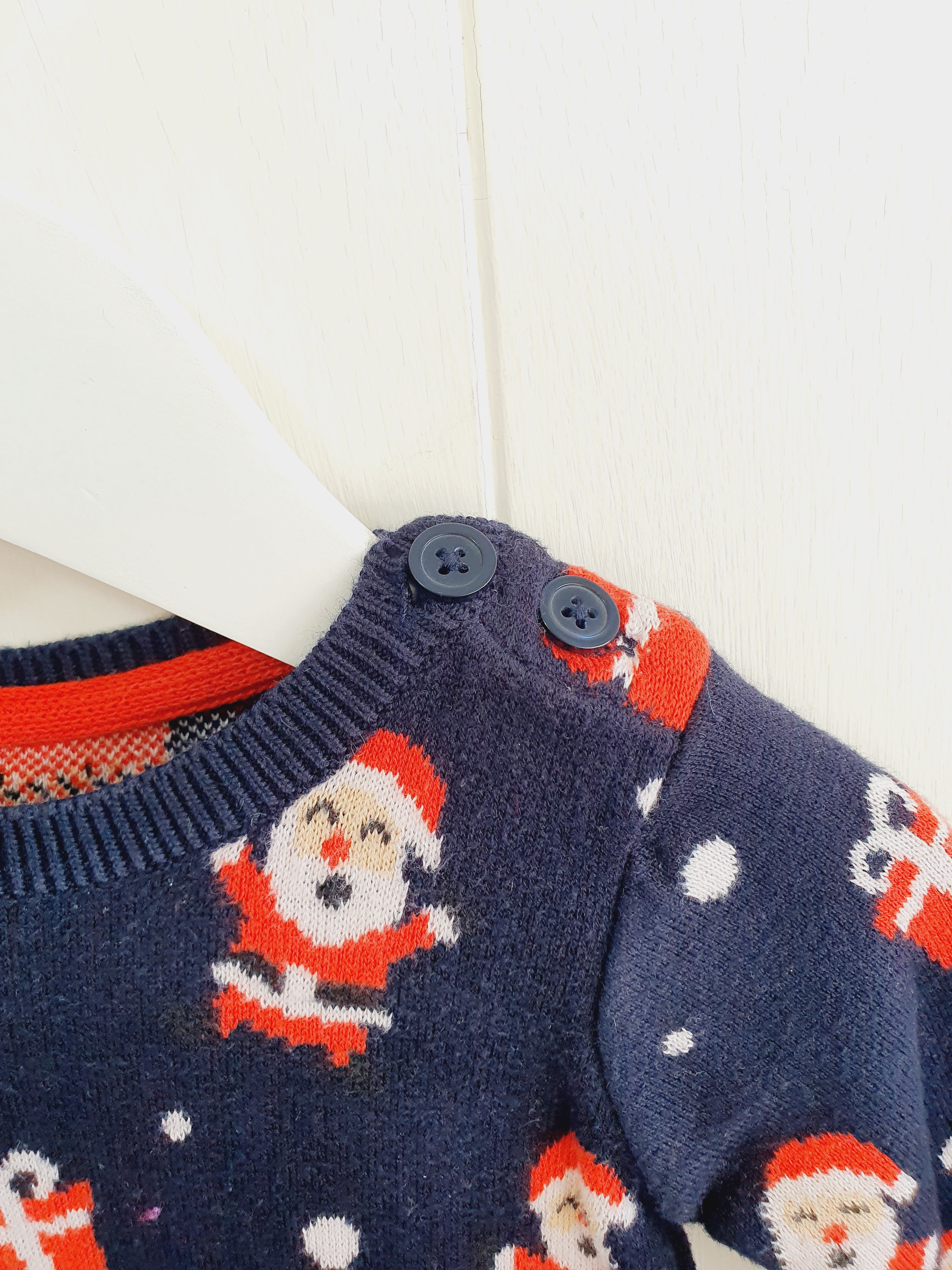 George Santa and presents print knit romper 0-3 months