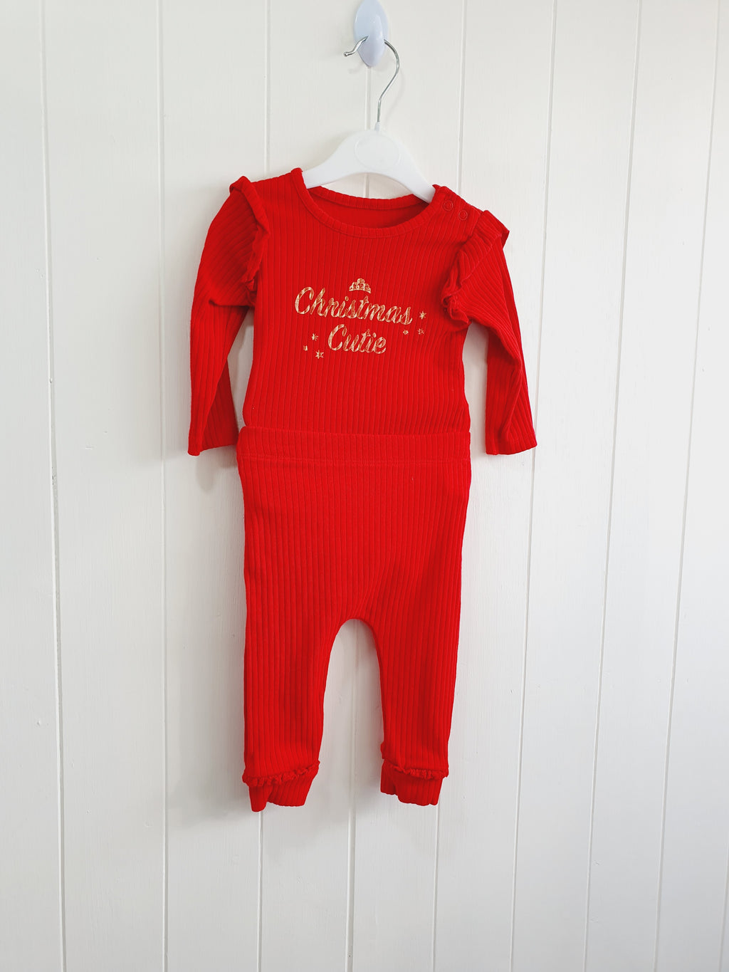 Nutmeg red Christmas bodysuit an legging set 3-6 months