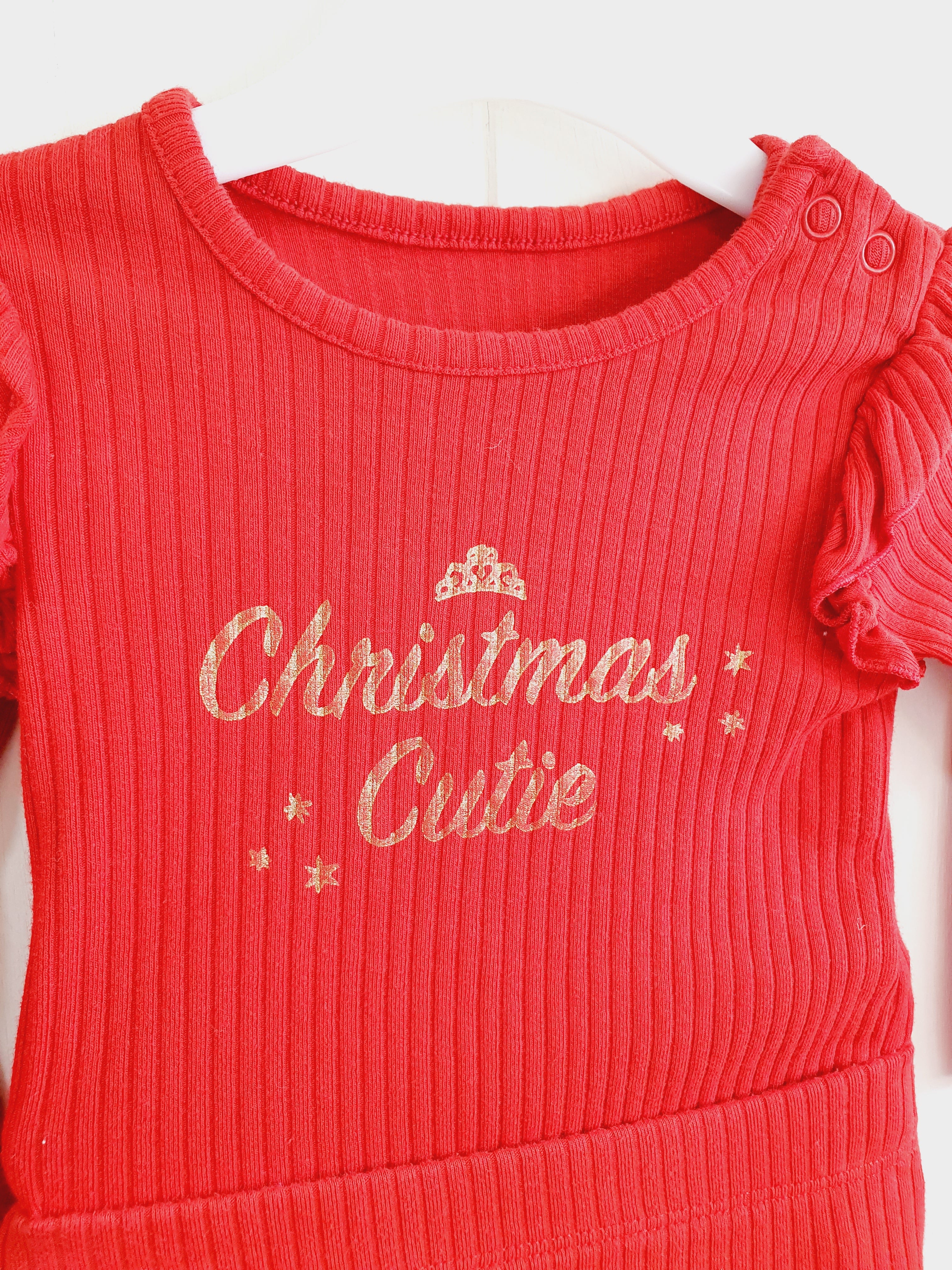 Nutmeg red Christmas bodysuit an legging set 3-6 months