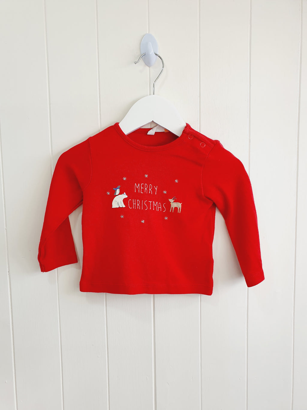 John Lewis Merry Christmas long sleeve top 3-6 months