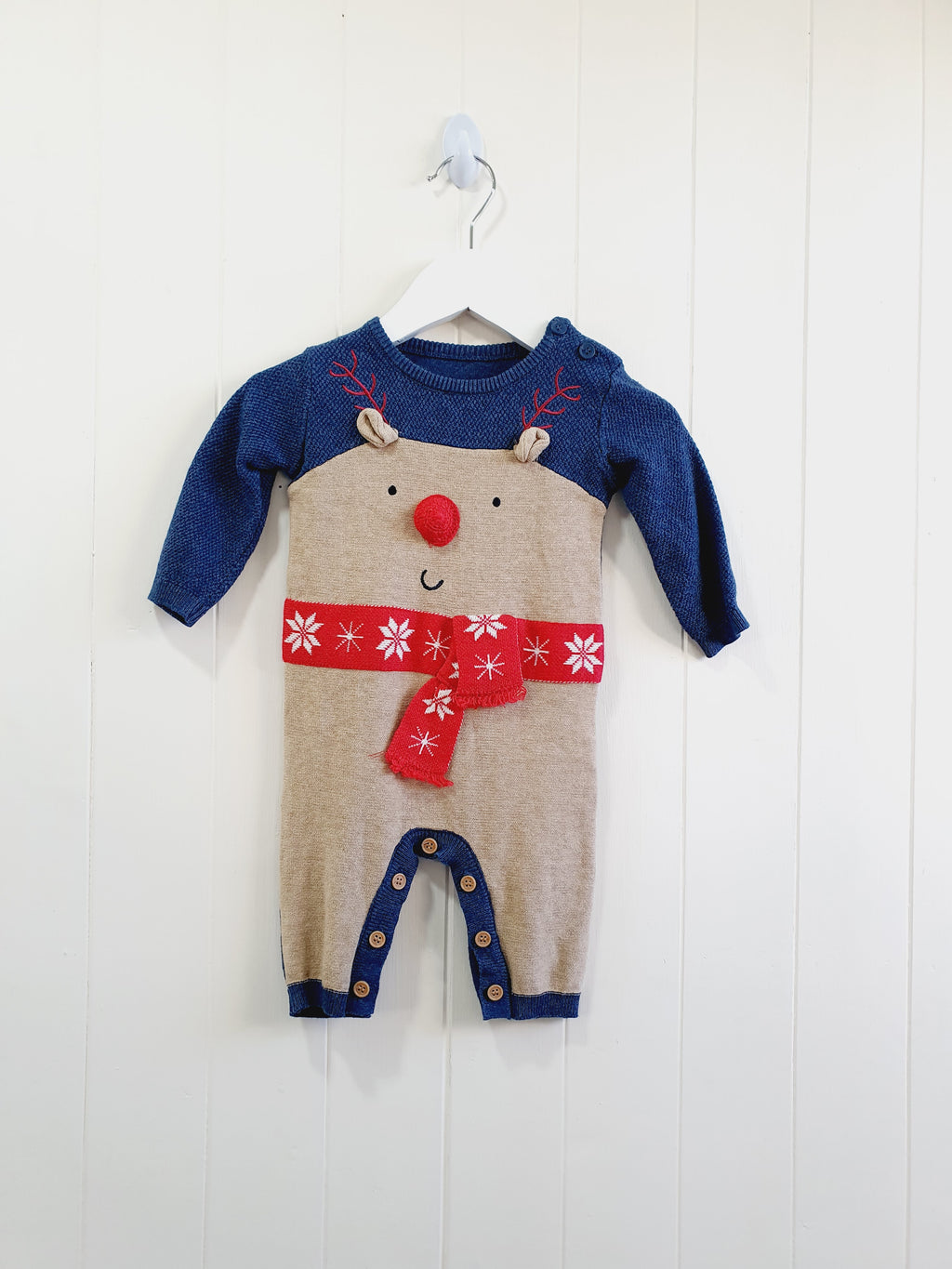 George festive knit romper 0-3 months