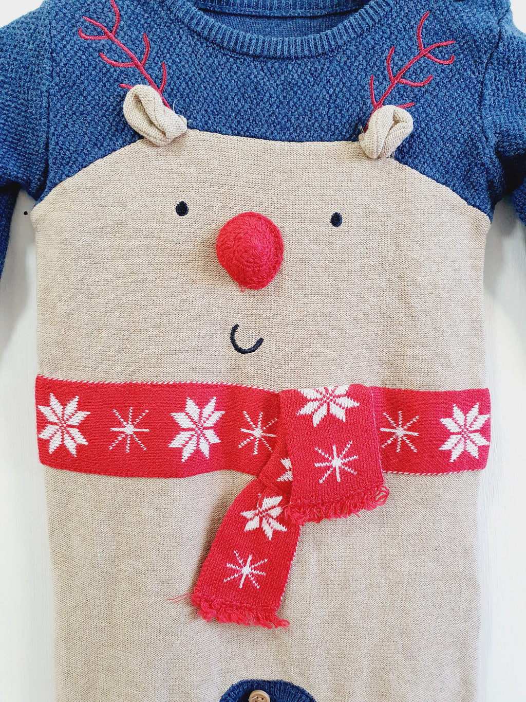 George festive knit romper 0-3 months