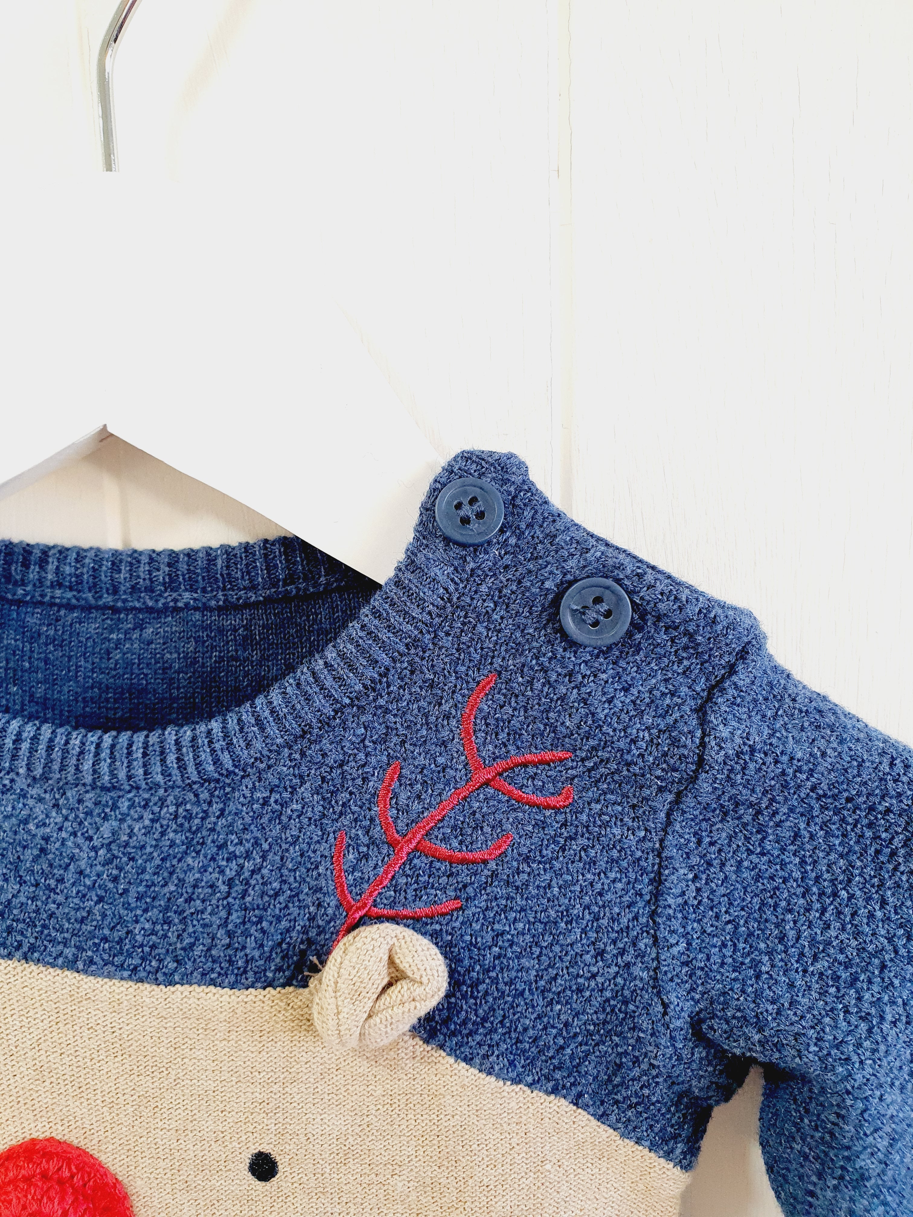 George festive knit romper 0-3 months