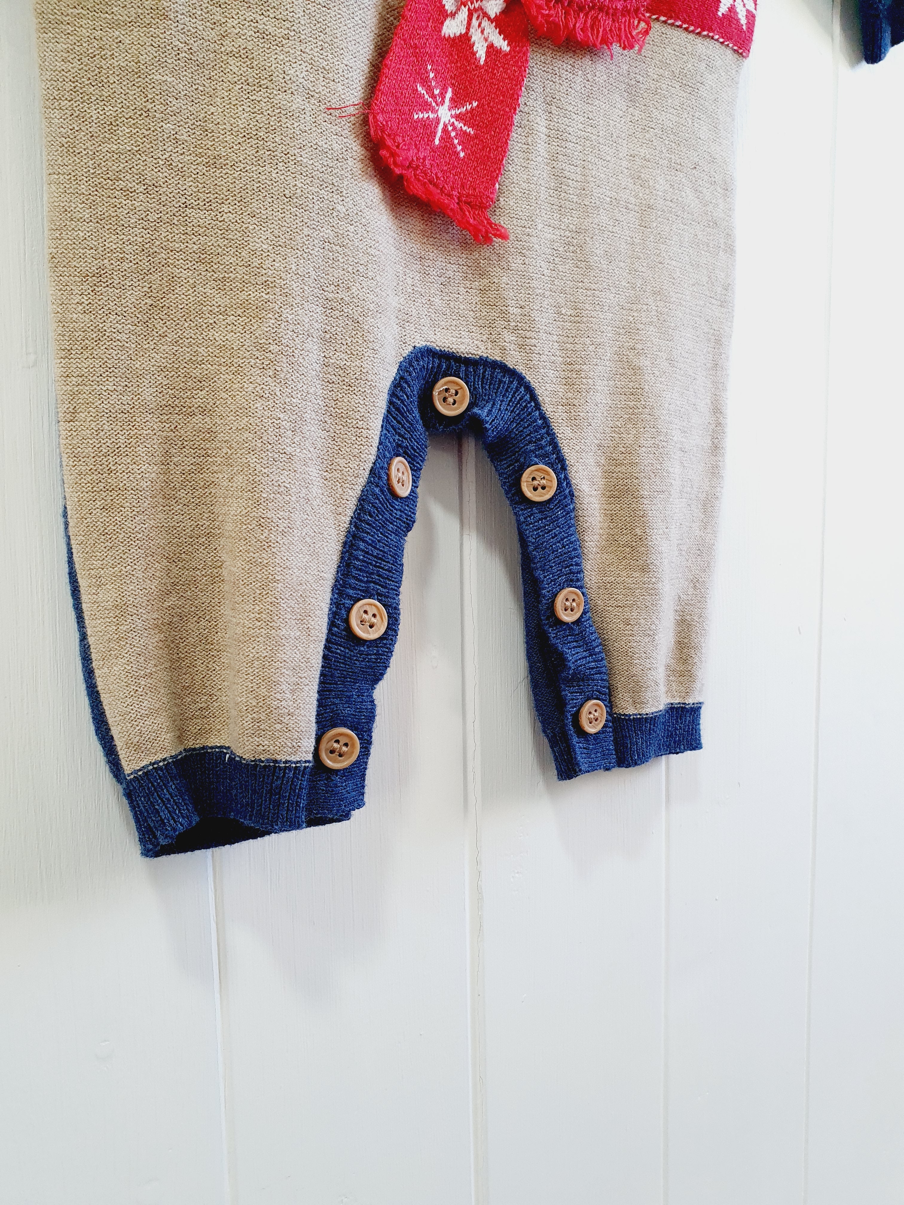 George festive knit romper 0-3 months