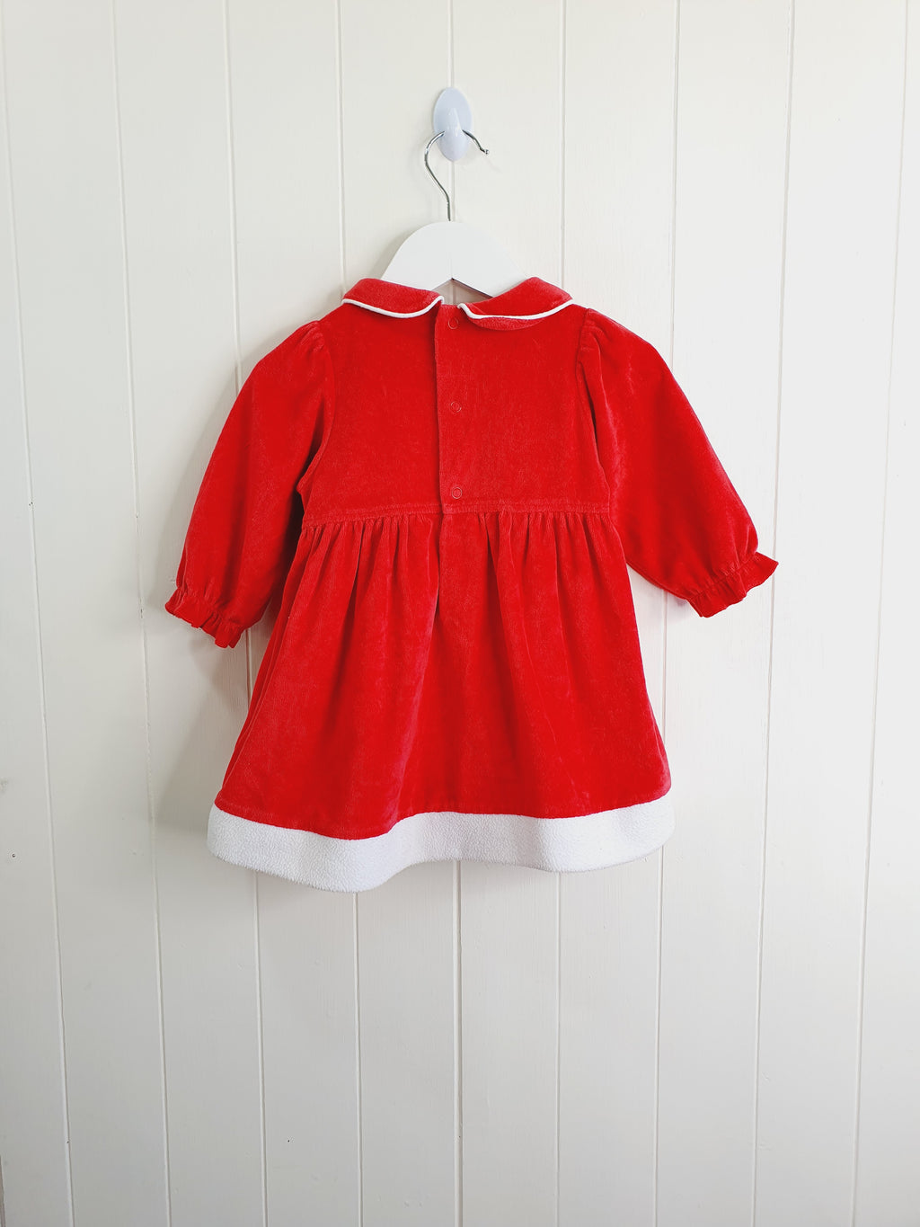 Unbranded red velour dress Happy Christmas 6-12 months