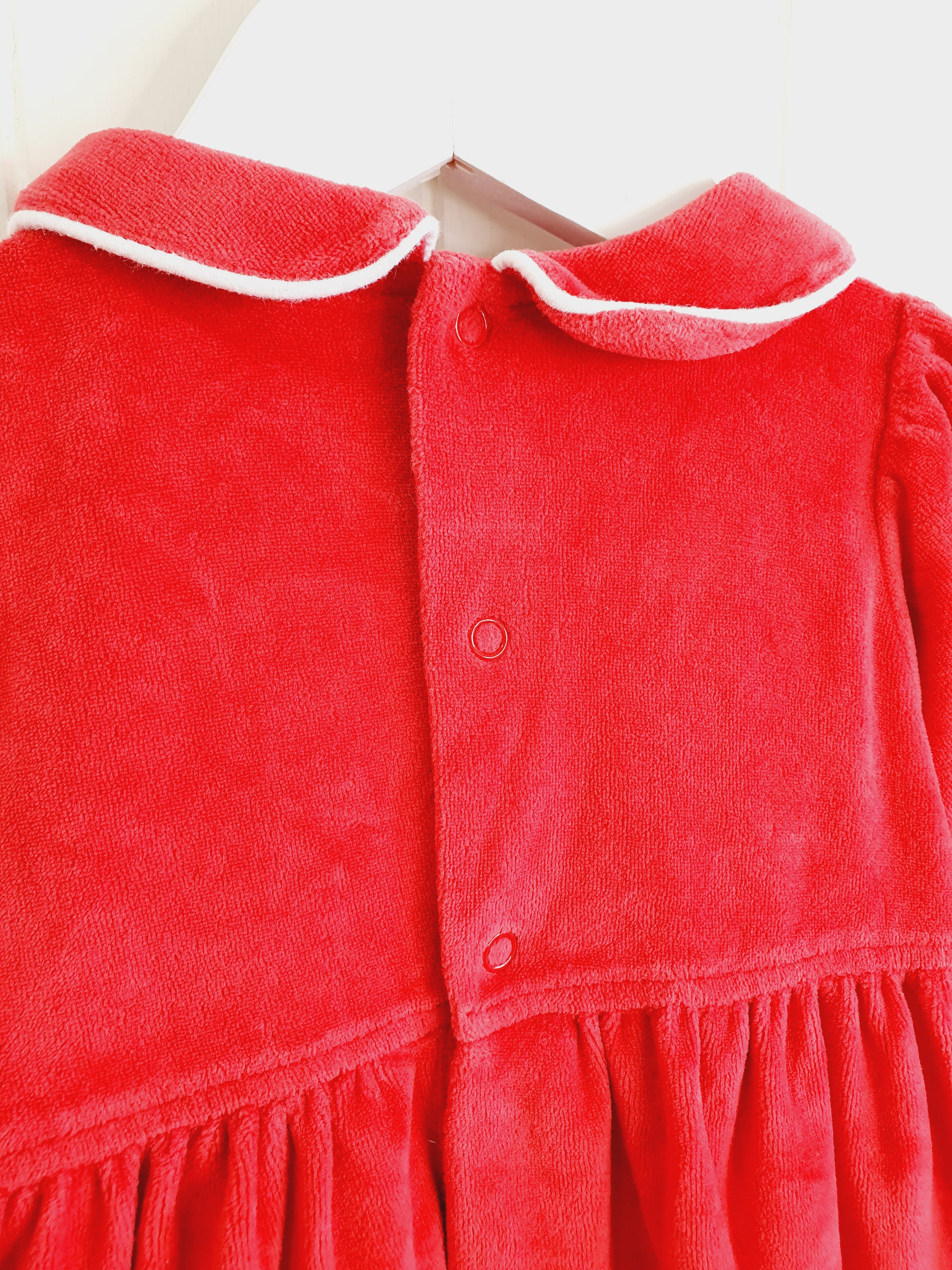 Unbranded red velour dress Happy Christmas 6-12 months