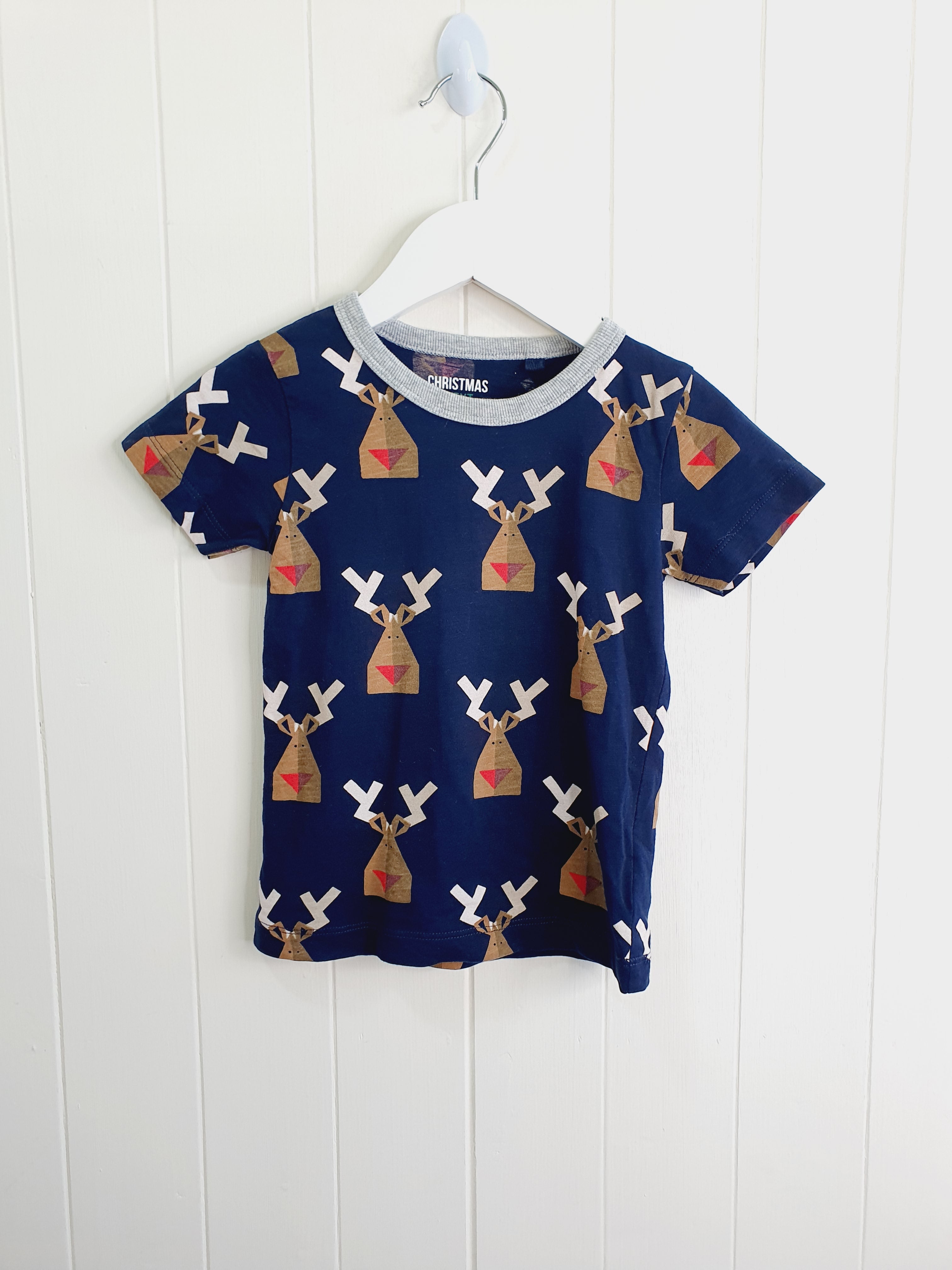 Next Christmas reindeer T-shirt 12-18 months
