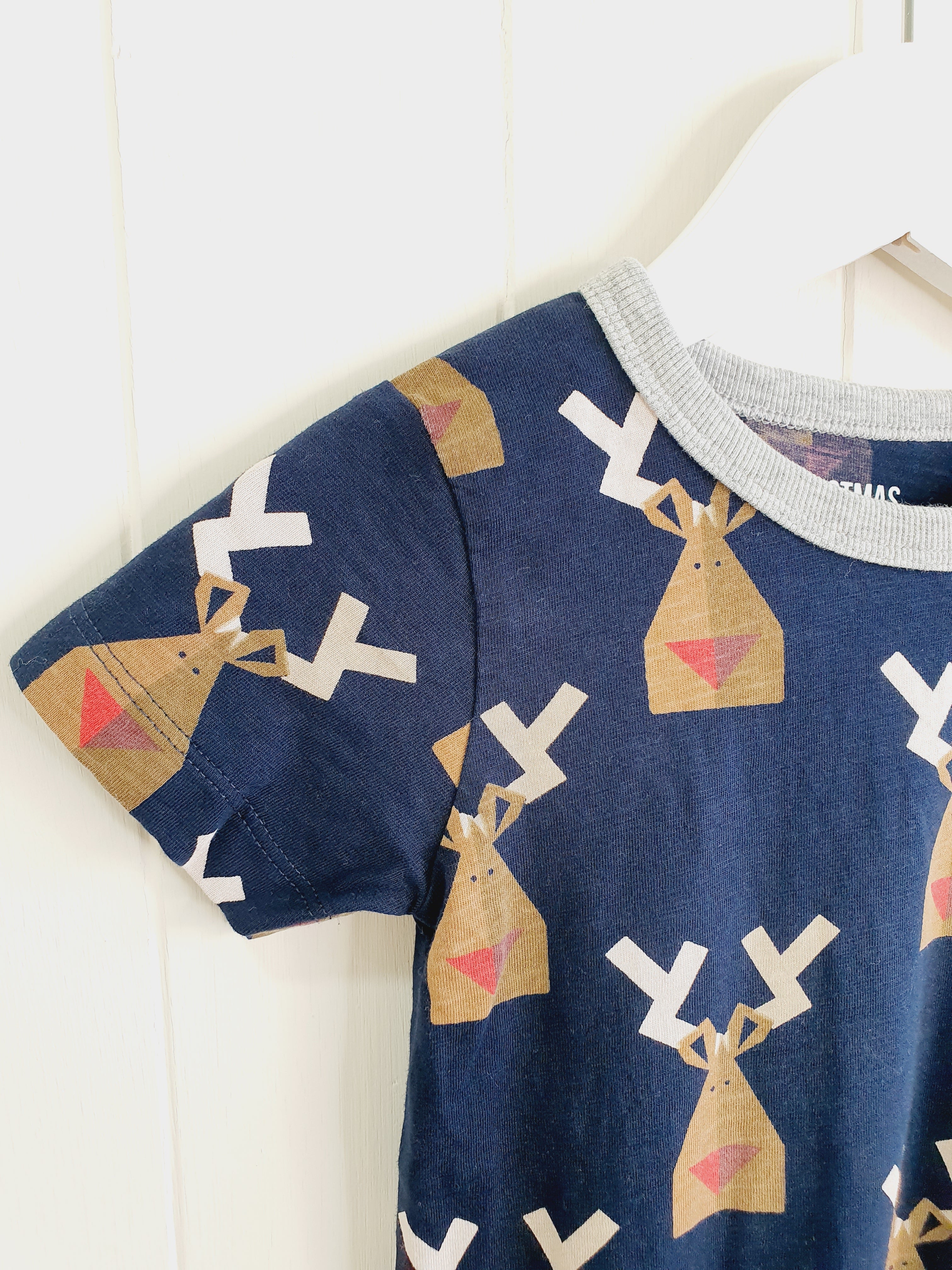 Next Christmas reindeer T-shirt 12-18 months