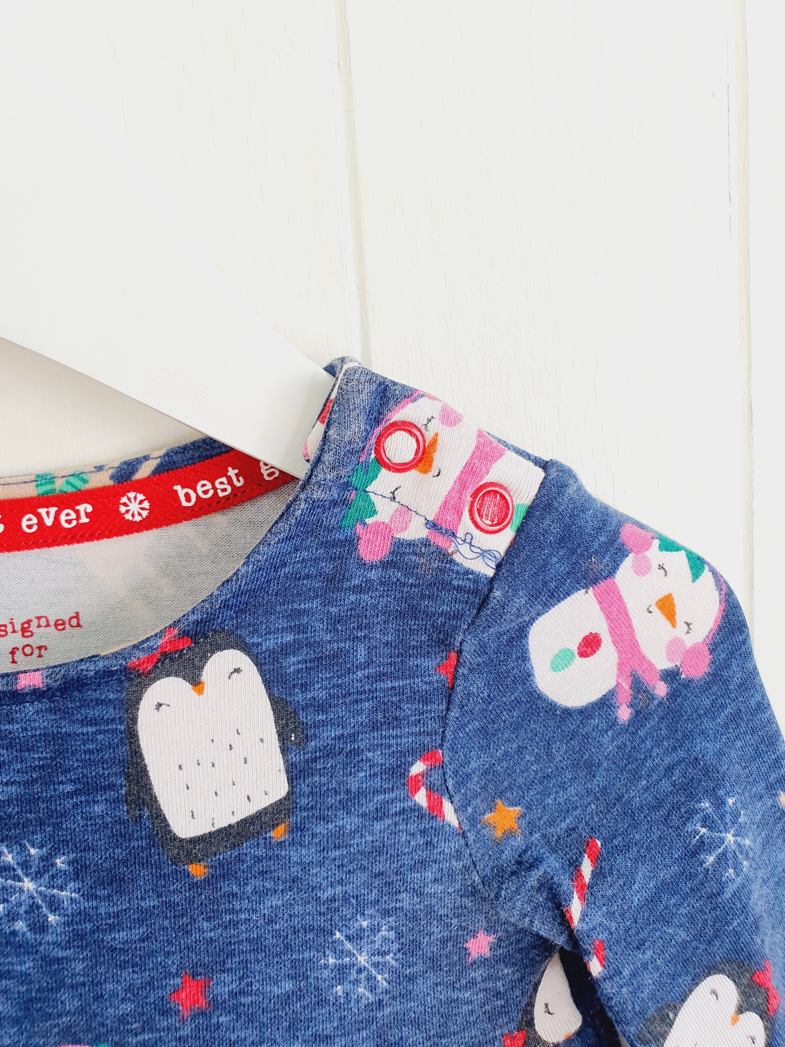 F&F Christmas navy dress 9-12 months