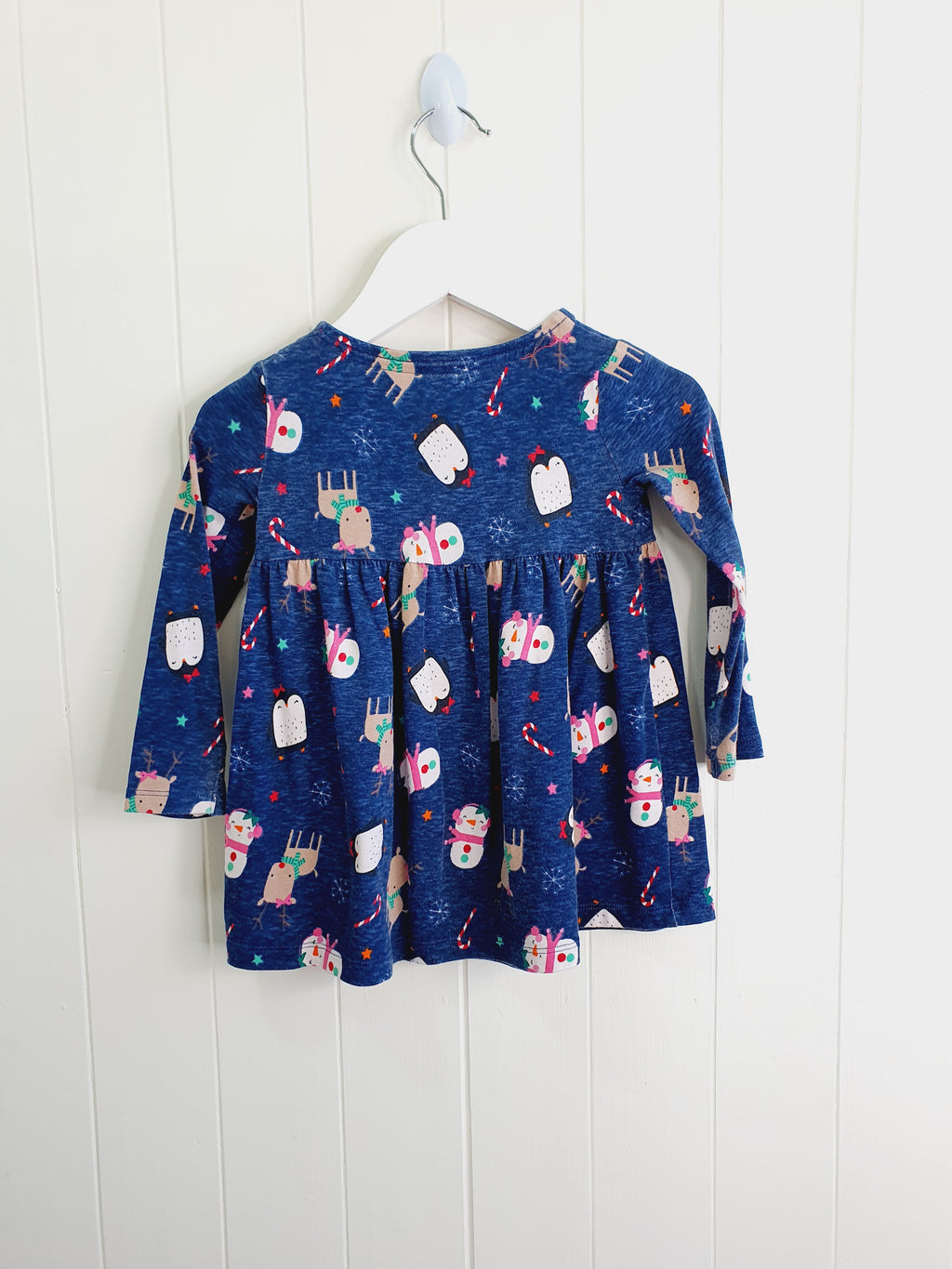 F&F Christmas navy dress 9-12 months