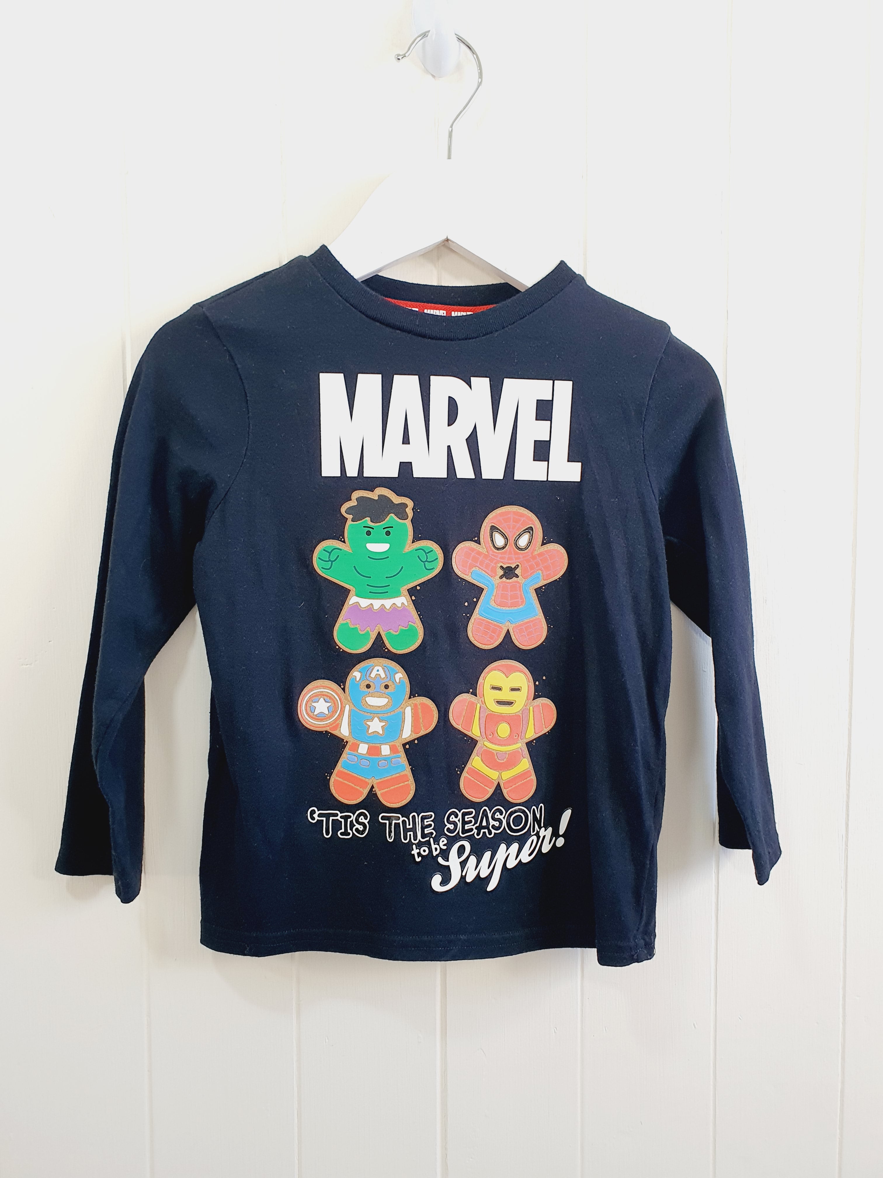 Marvel Christmas themed long sleeve top 1.1/2-2 years