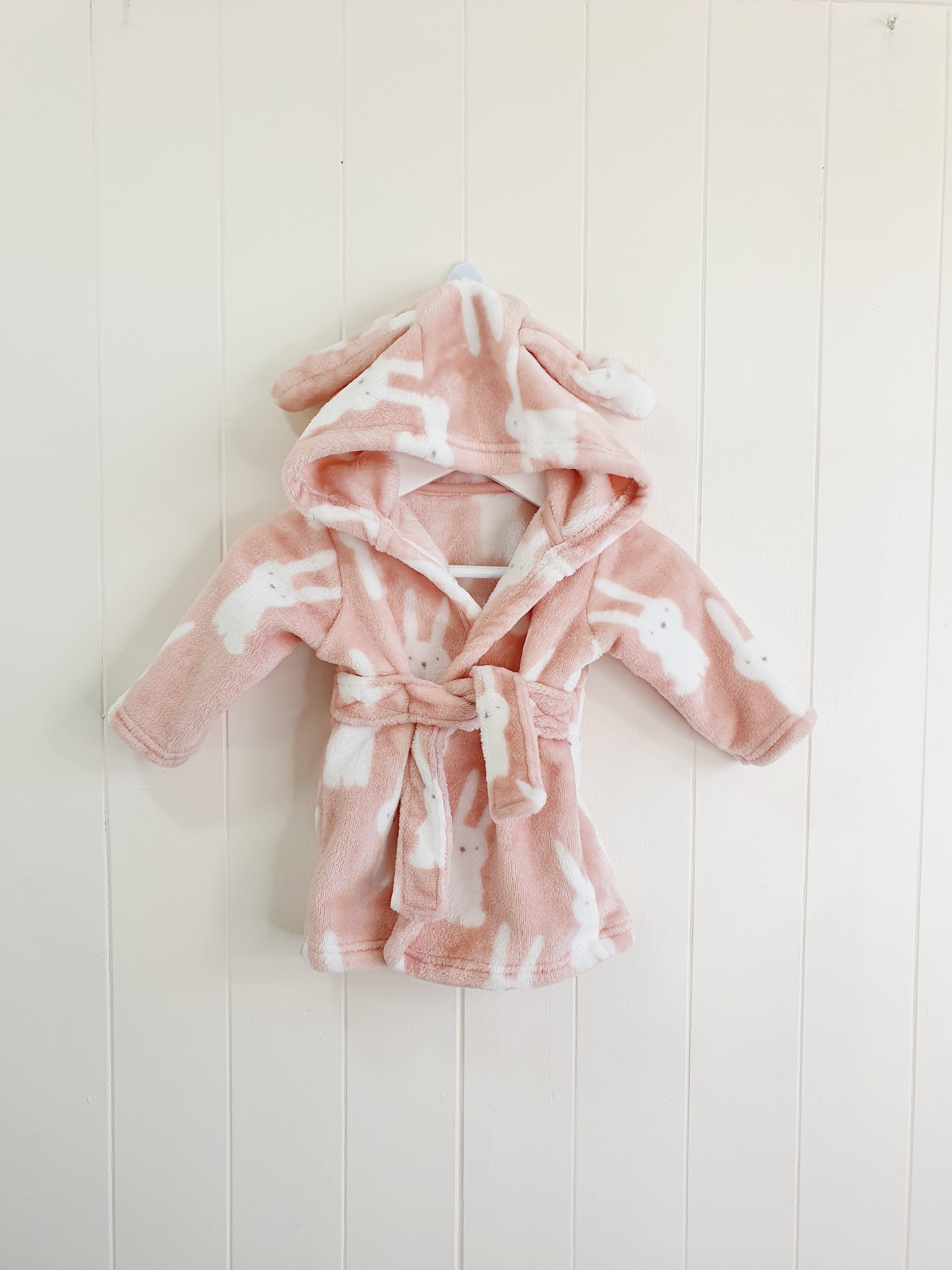 George bunny print fleece dressing gown 0-3 months