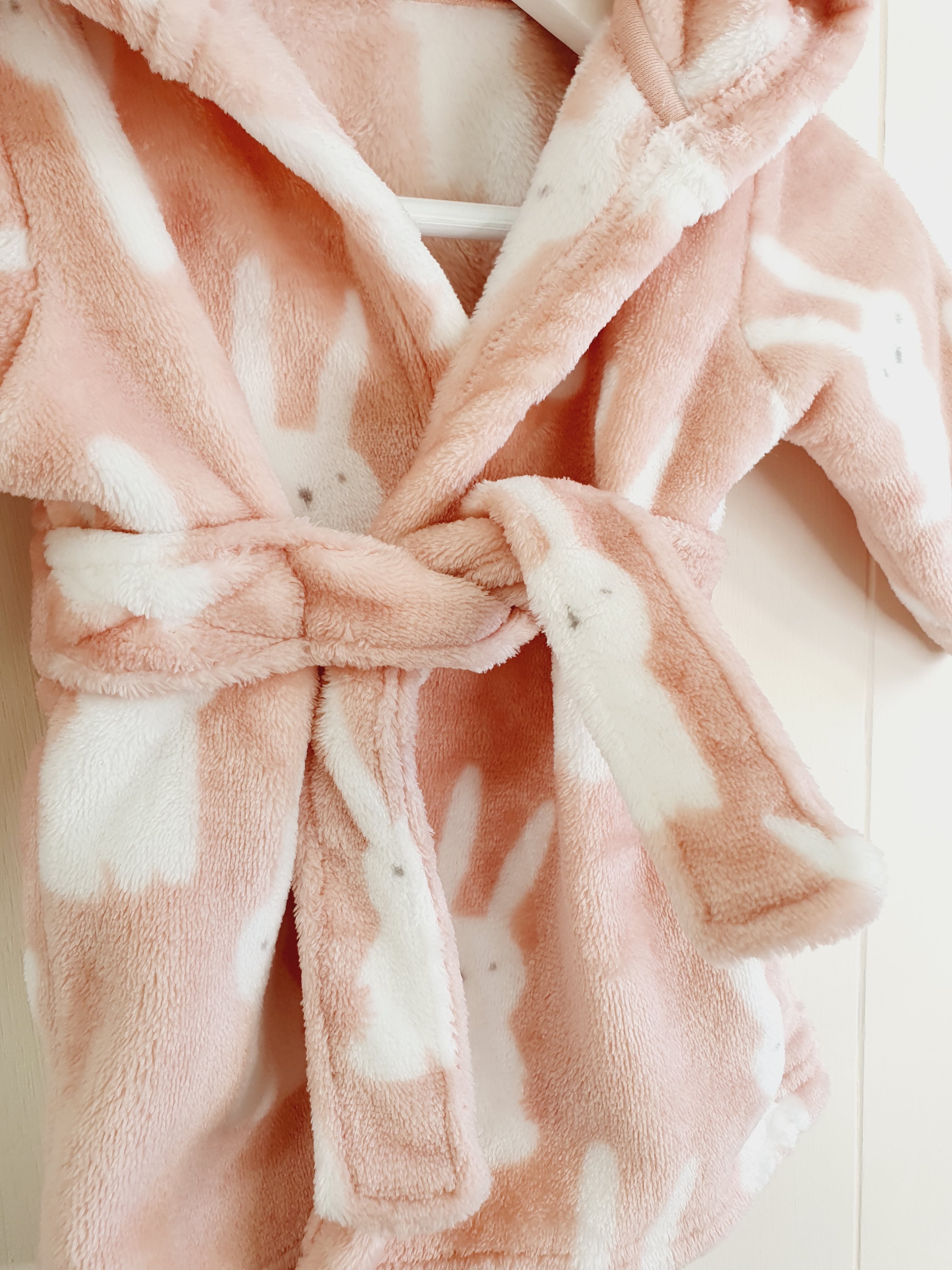 George bunny print fleece dressing gown 0-3 months